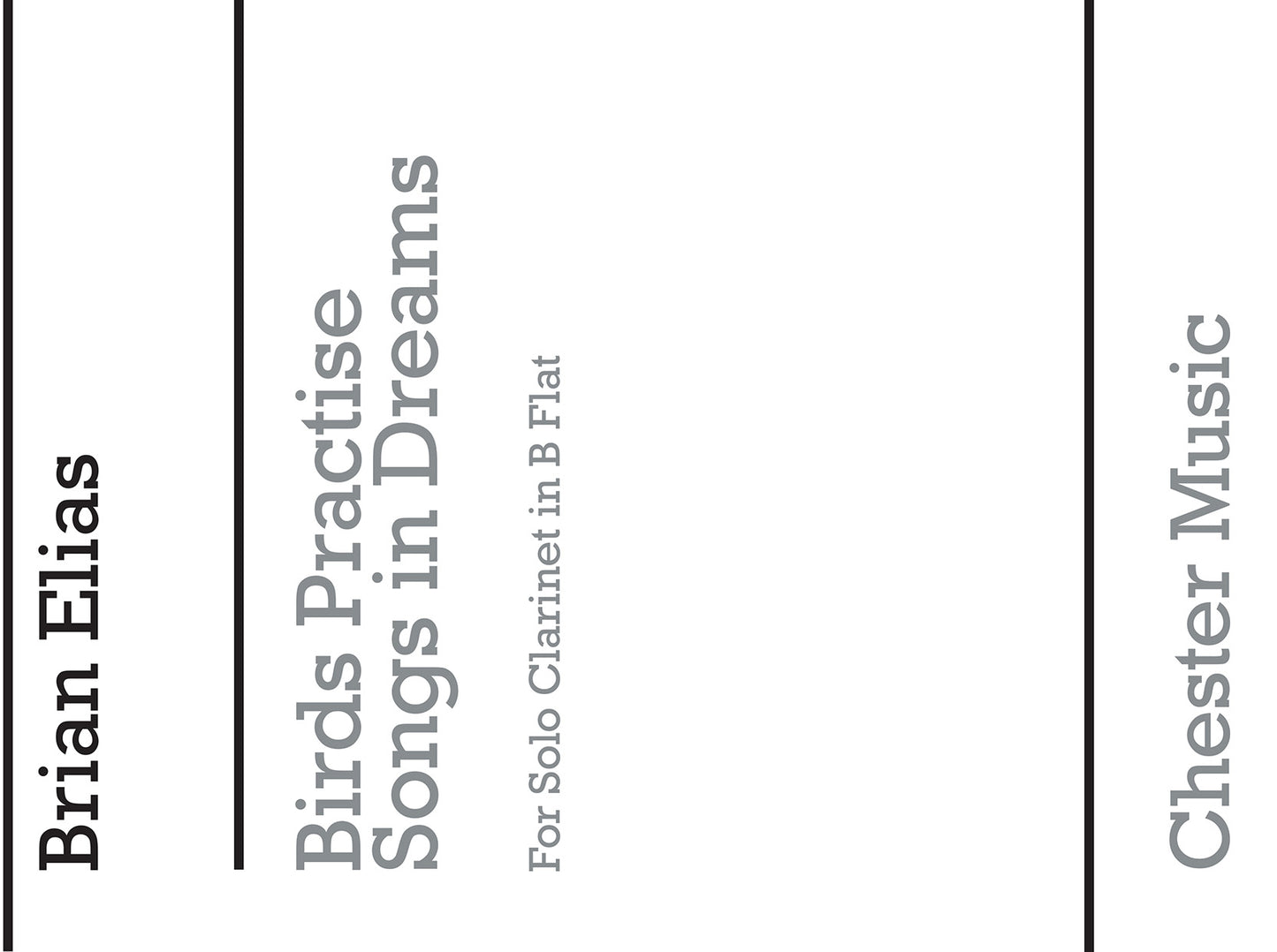 Birds Practise Songs In Dreams de Brian Elias, Livre pour clarinette