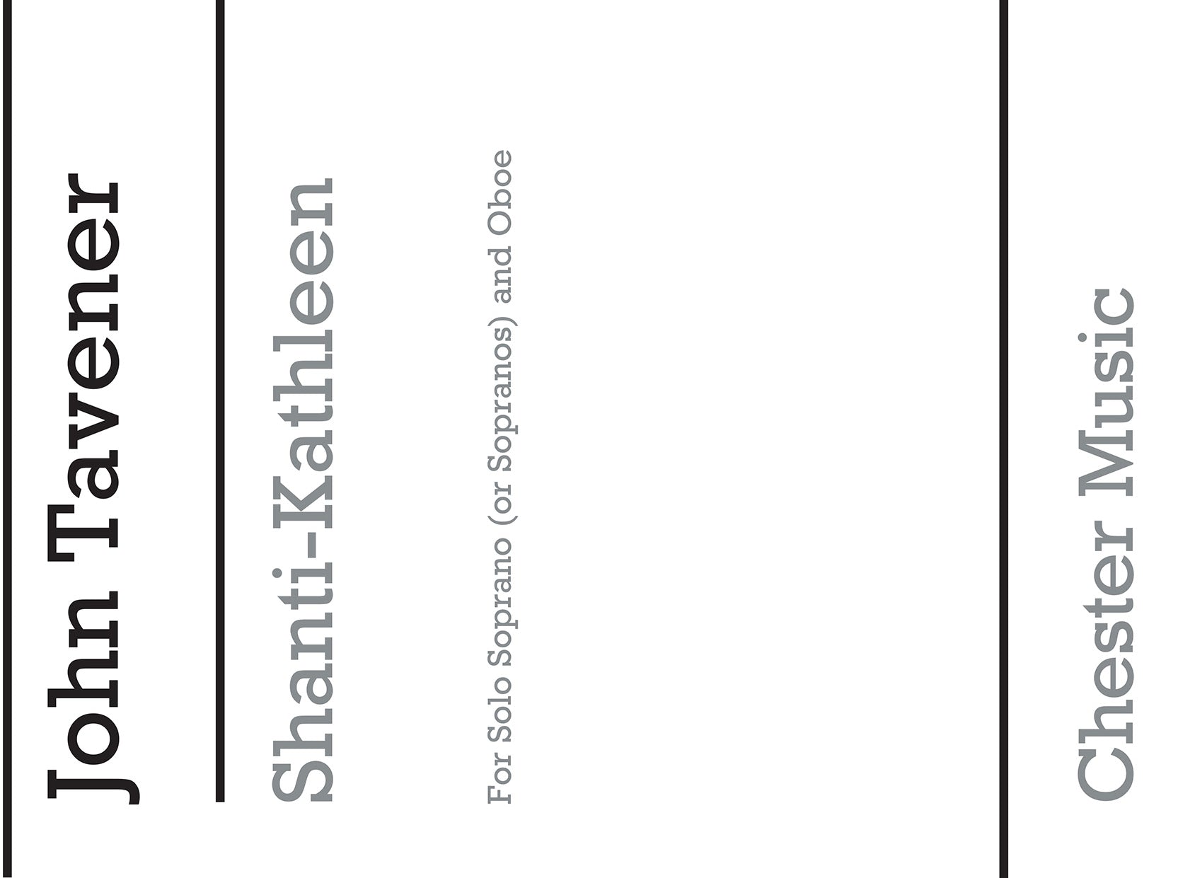 Shanti-kathleen de John Tavener, Livre pour voix de soprano et Hautbois