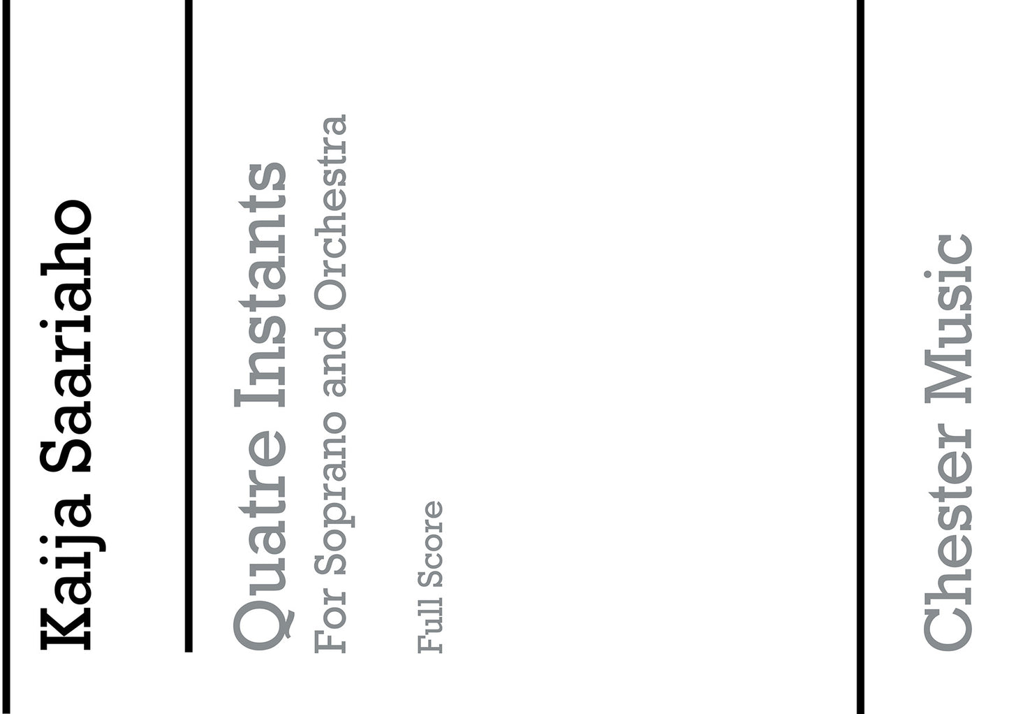 4 Instants (Soprano/Orchestra) de Kaija Saariaho, Livre pour orchestre et Voix de soprano