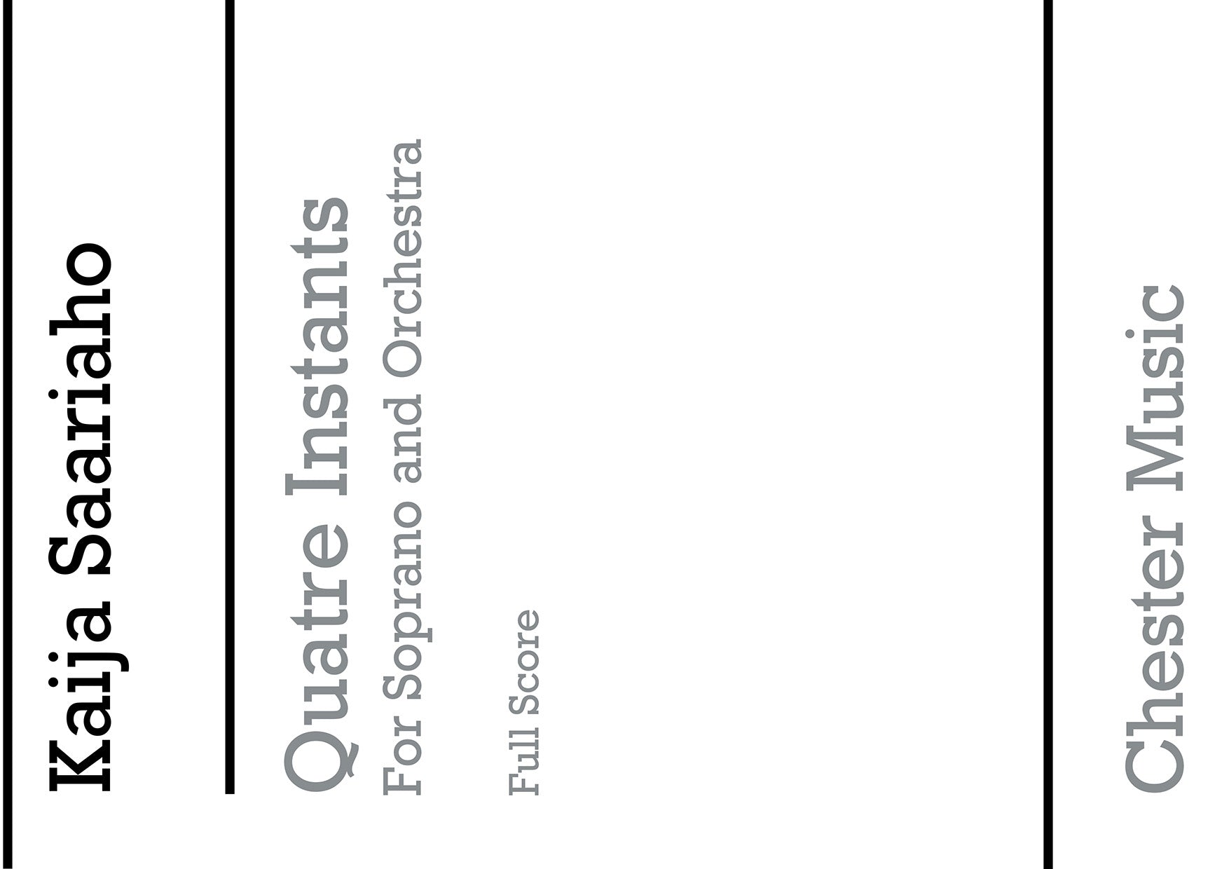 4 Instants (Soprano/Orchestra) de Kaija Saariaho, Livre pour orchestre et Voix de soprano