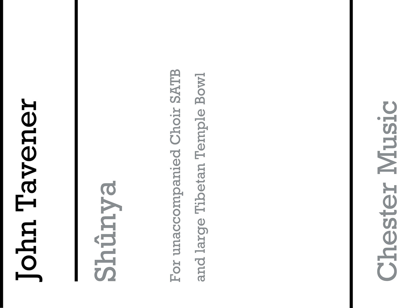 Shunya de John Tavener, Partition chorale pour sATB et Percussion