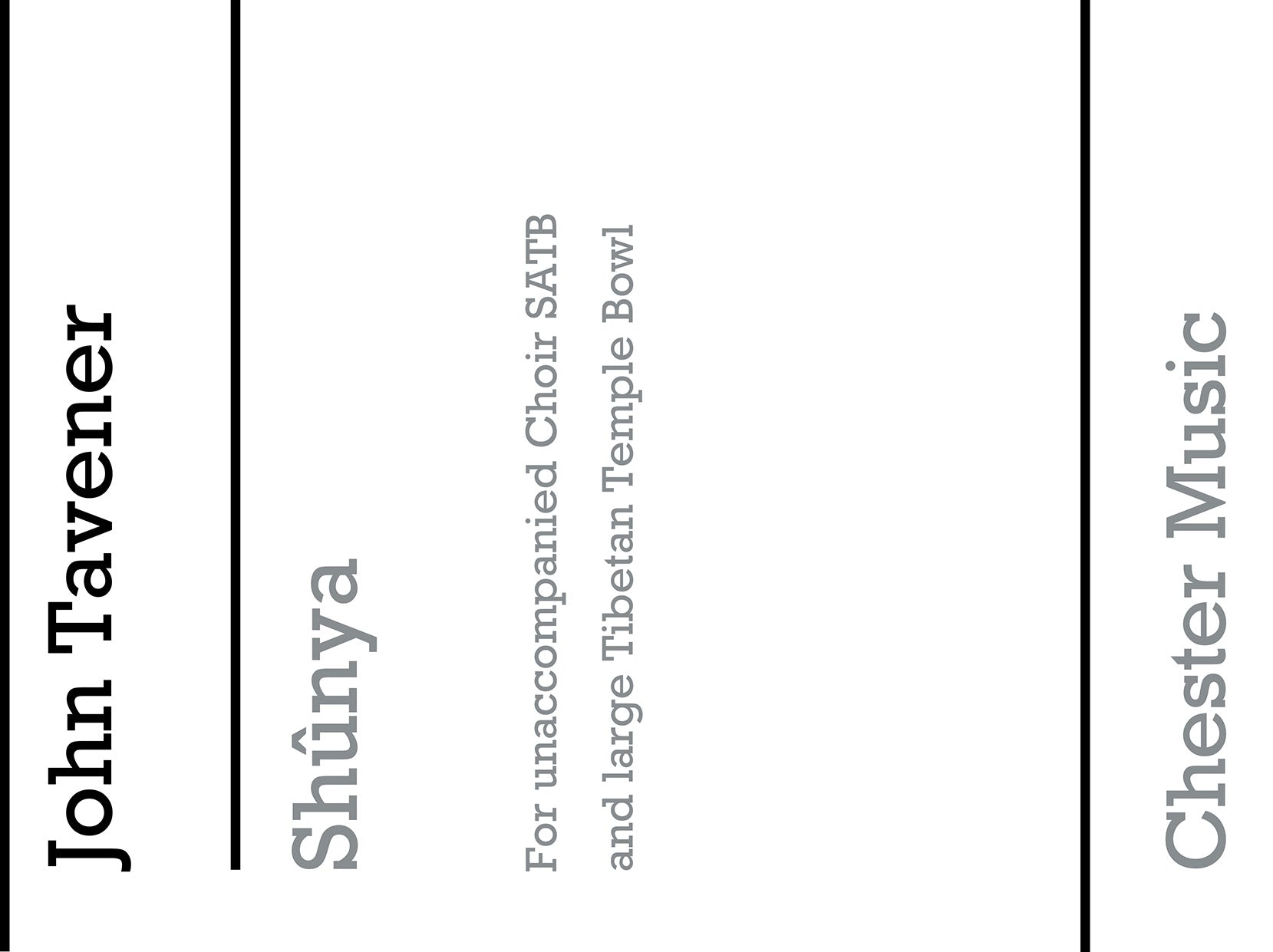 Shunya de John Tavener, Partition chorale pour sATB et Percussion