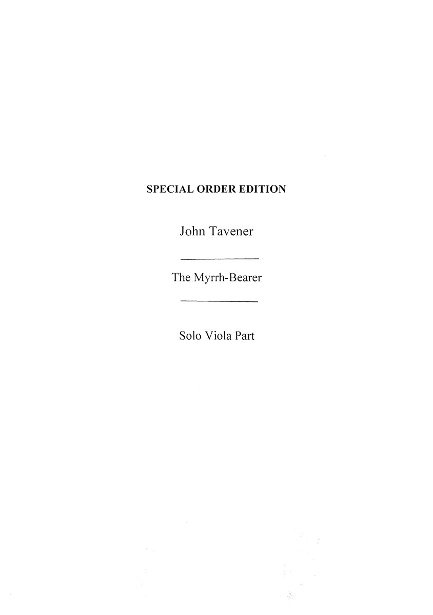 The Myrrh-Bearer (Viola Part) de John Tavener, Livre pour alto