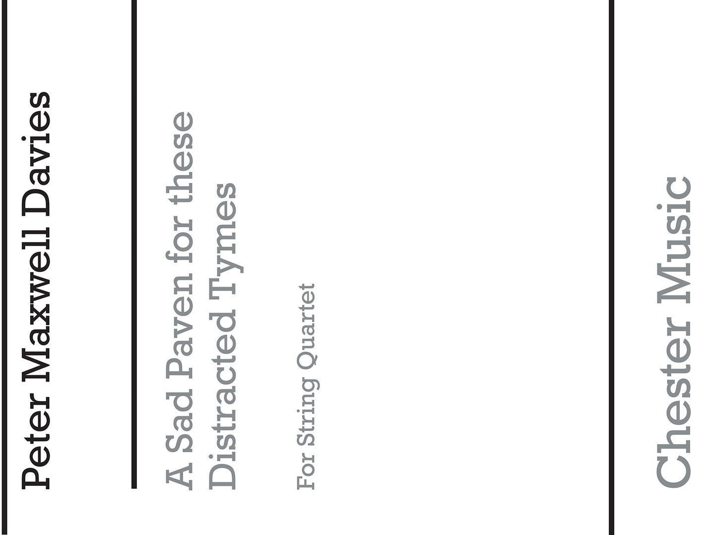 A Sad Paven For These Distracted Tymes (Parts) de Peter Maxwell Davies, Livre pour quatuor à cordes