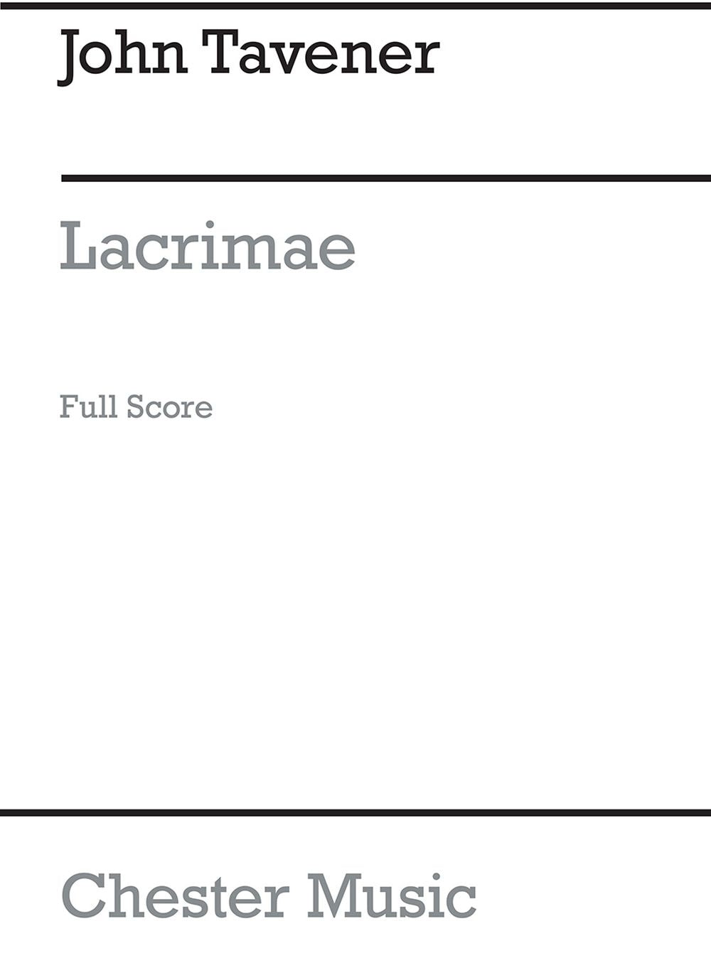 Lacrimae de John Tavener, Partition pour instruments à cordes et Viol