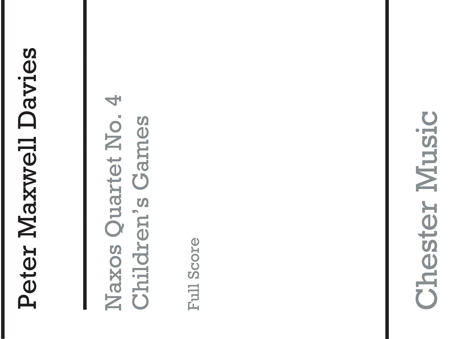 Naxos Quartet No.4 - Children's Games de Peter Maxwell Davies, Partition pour quatuor à cordes