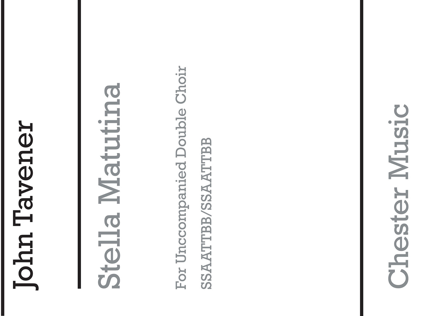Stella Matutina de John Tavener, Partition chorale pour sATB