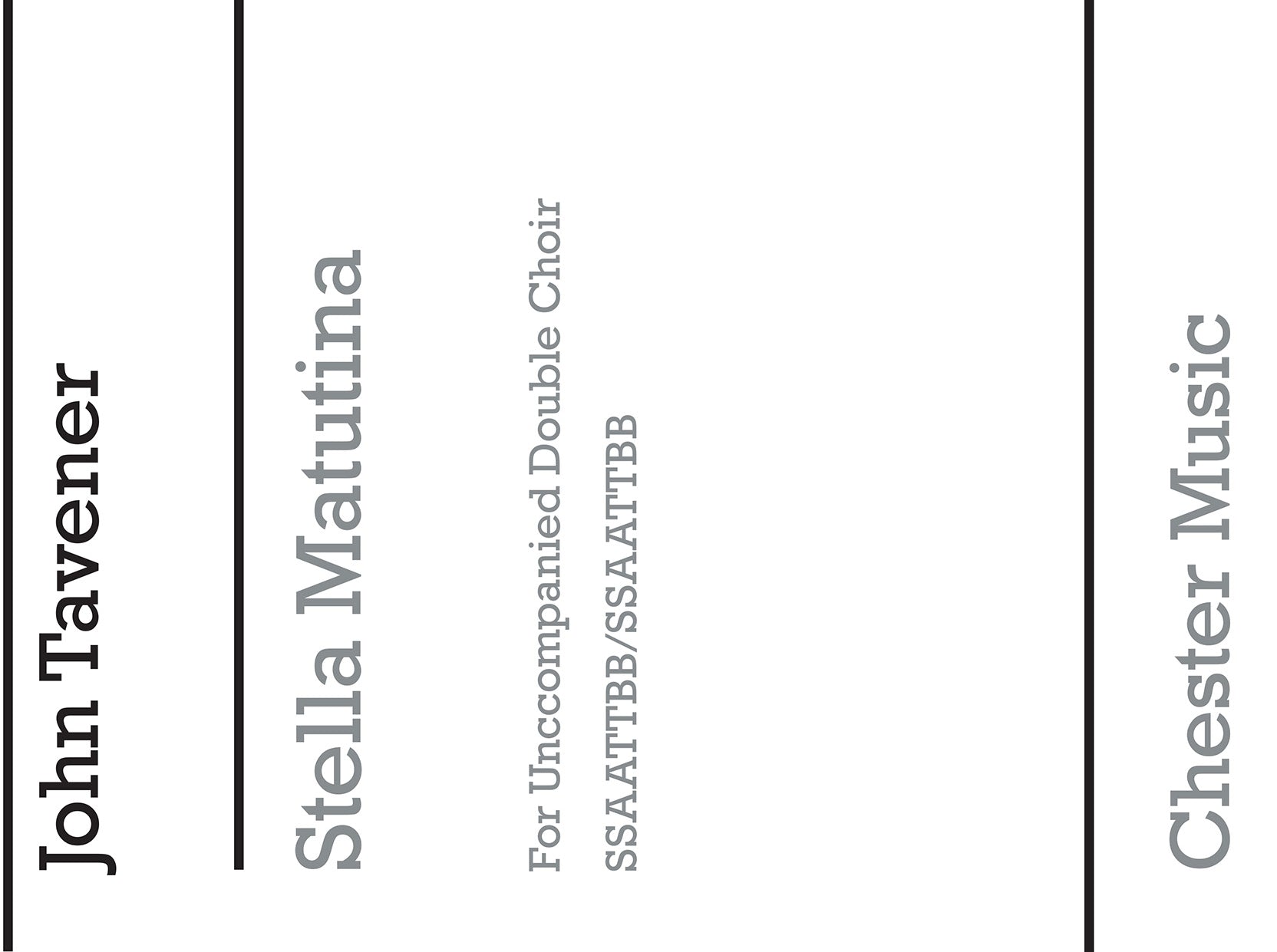 Stella Matutina de John Tavener, Partition chorale pour sATB