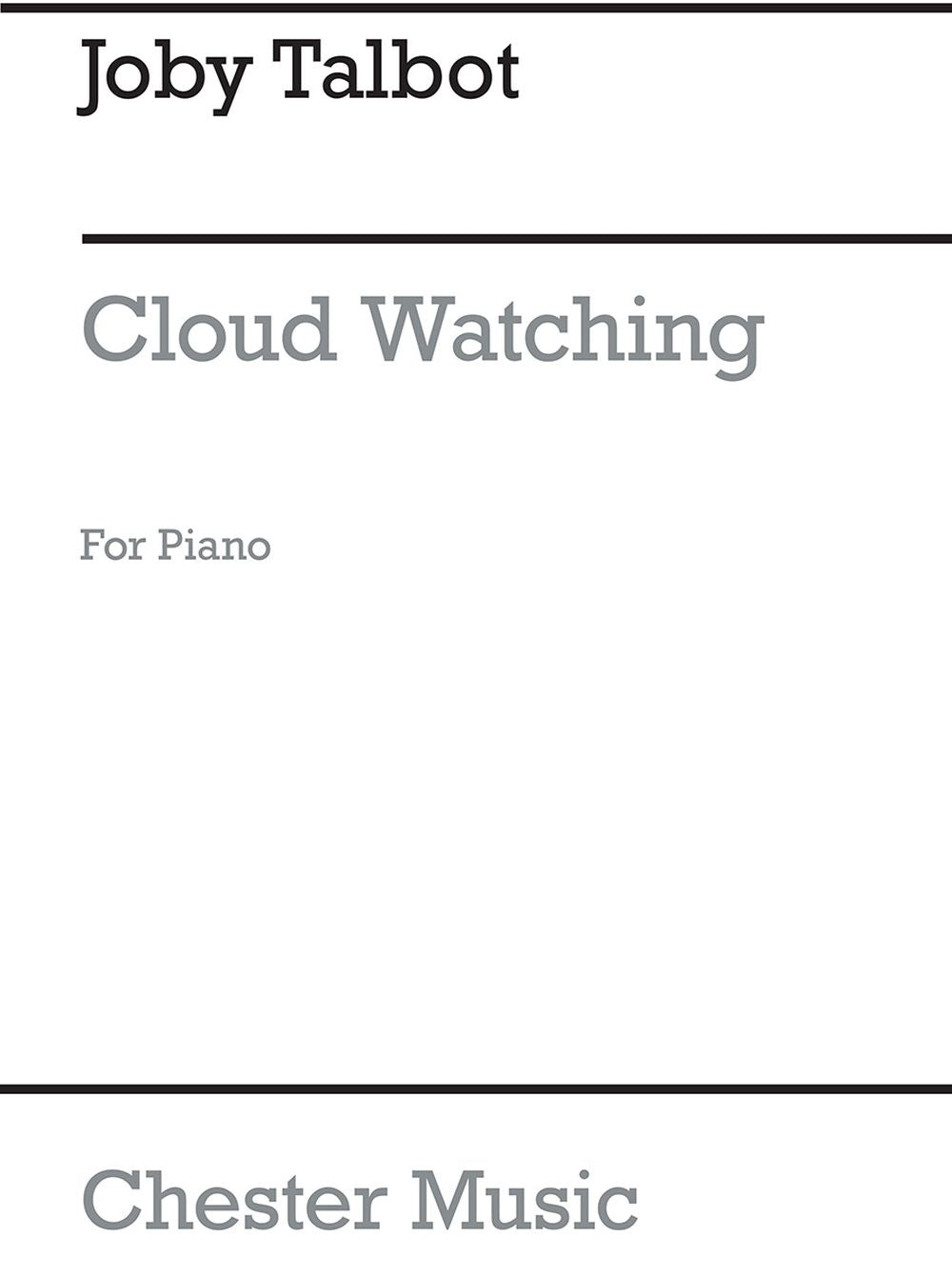 Cloud Watching de Joby Talbot, Livre pour piano