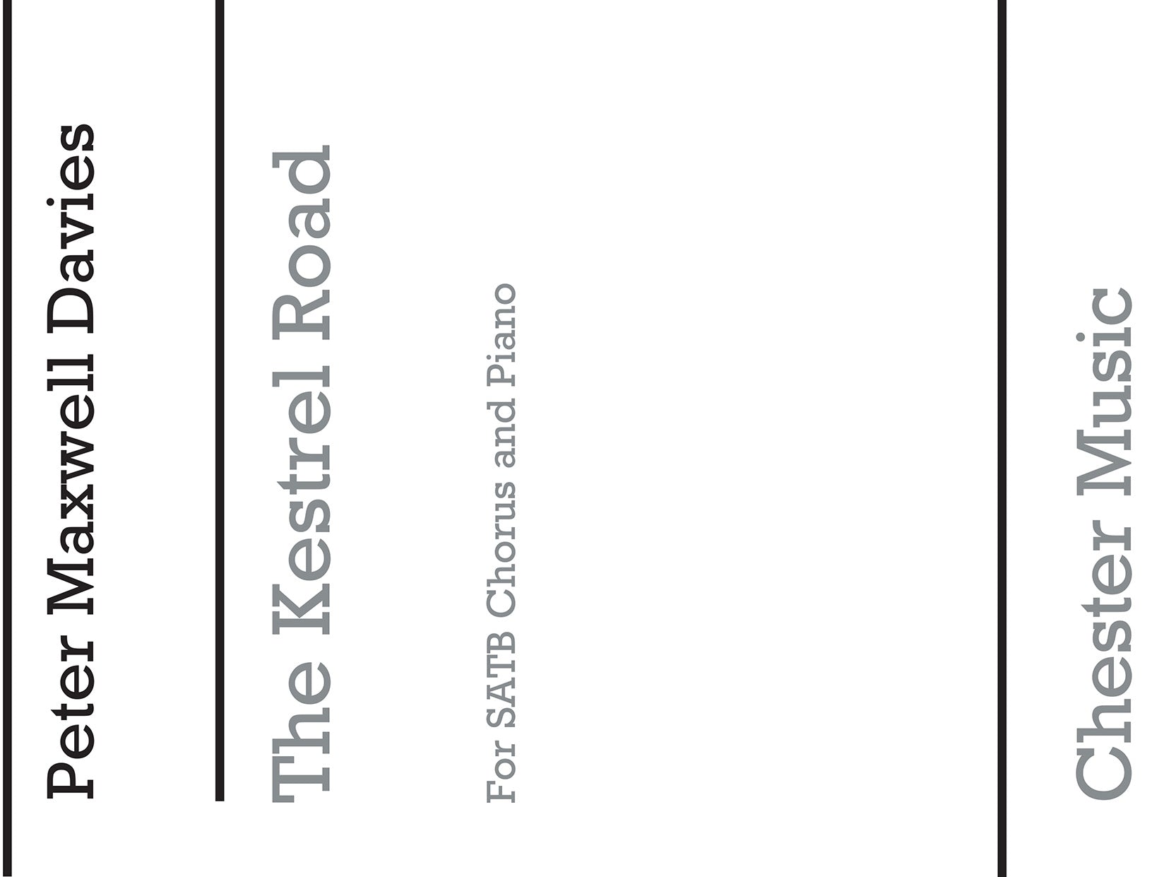 The Kestrel Road de Peter Maxwell Davies, Partition chorale pour sATB et Piano