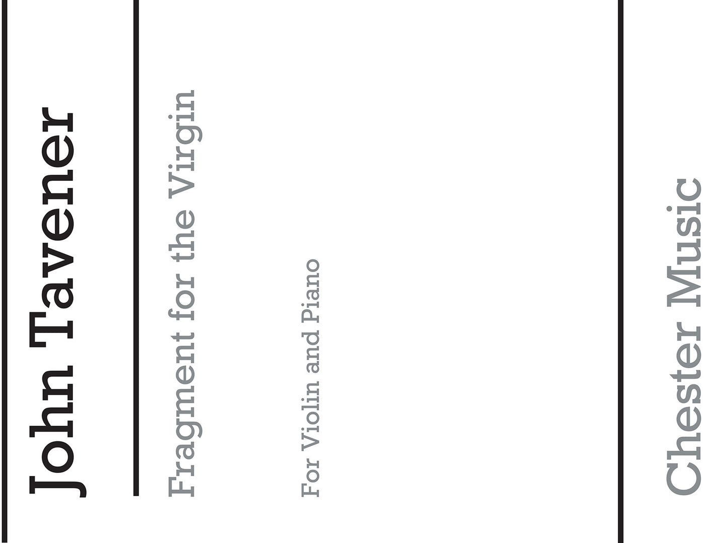 Fragment For The Virgin (Part) de John Tavener, Livre pour violon et Piano