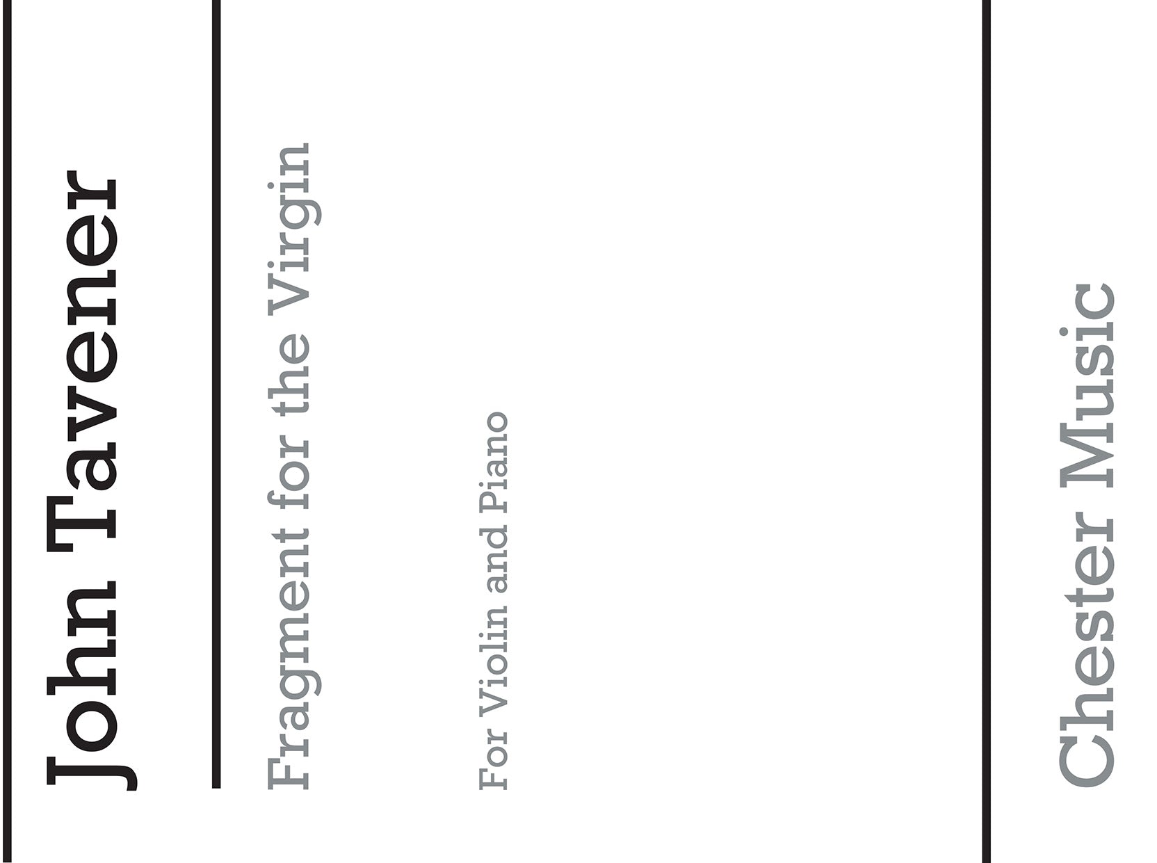 Fragment For The Virgin (Part) de John Tavener, Livre pour violon et Piano