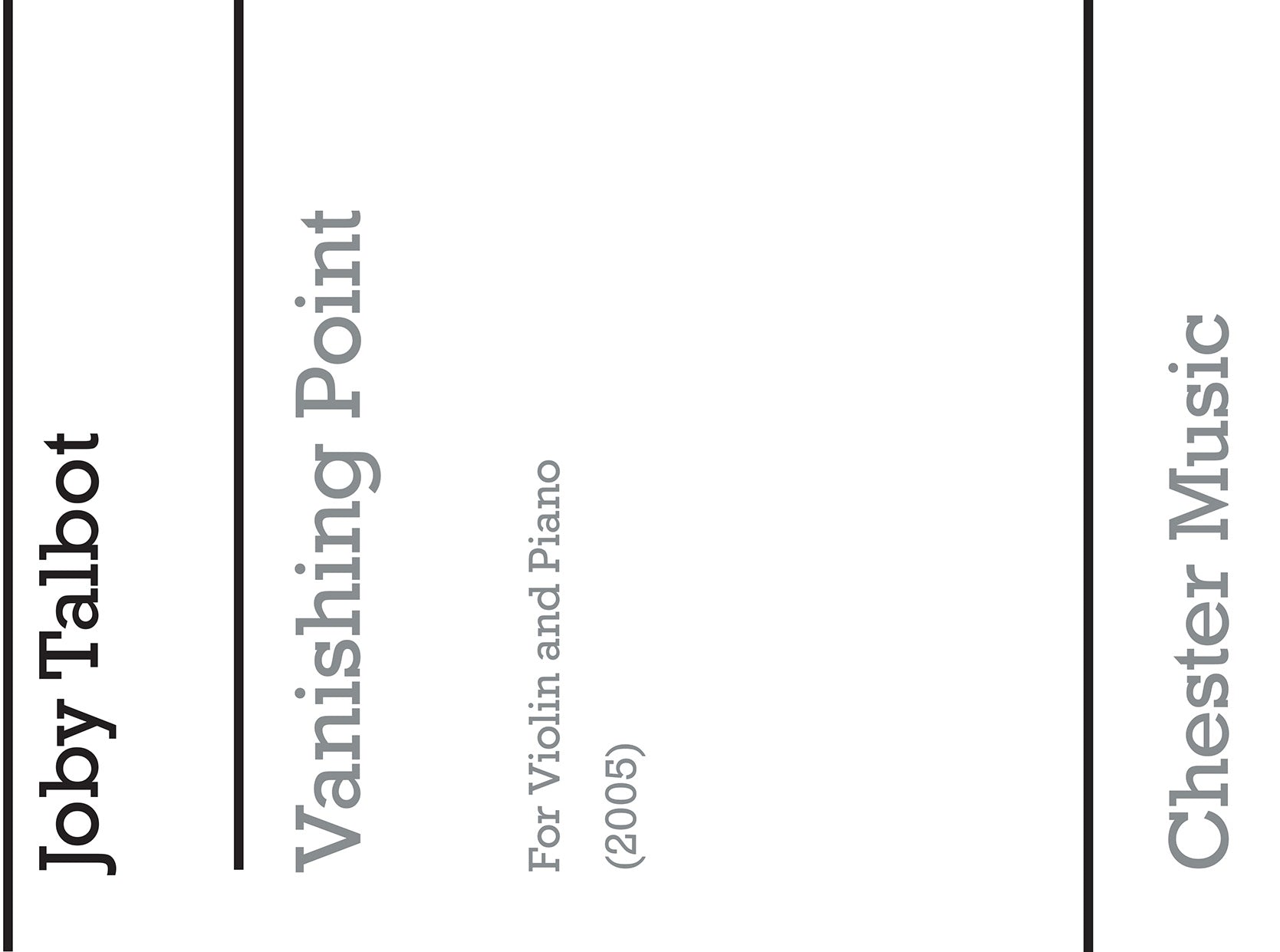 Vanishing Point (Violin/Piano) de Joby Talbot, Livre pour violon et Piano