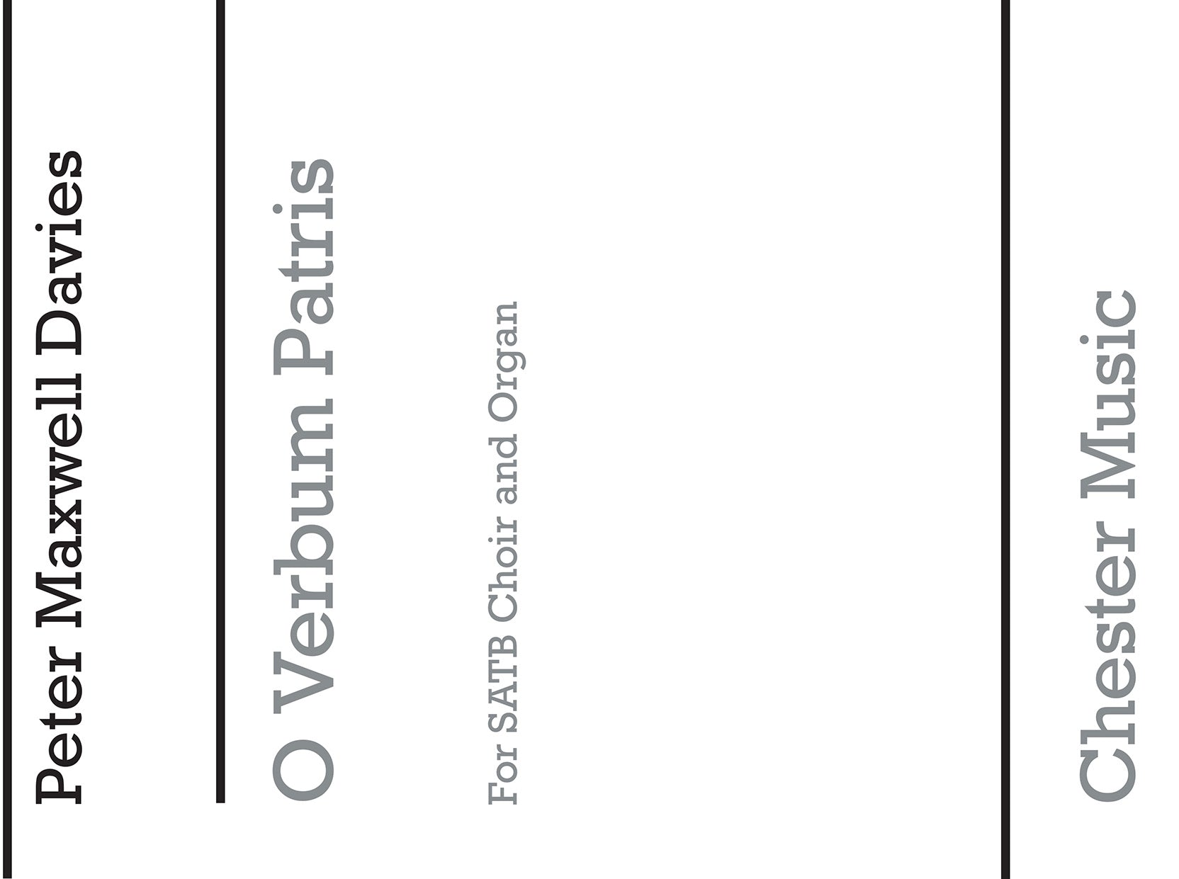 O Verbum Patris de Peter Maxwell Davies, Partition chorale pour sATB et Orgue