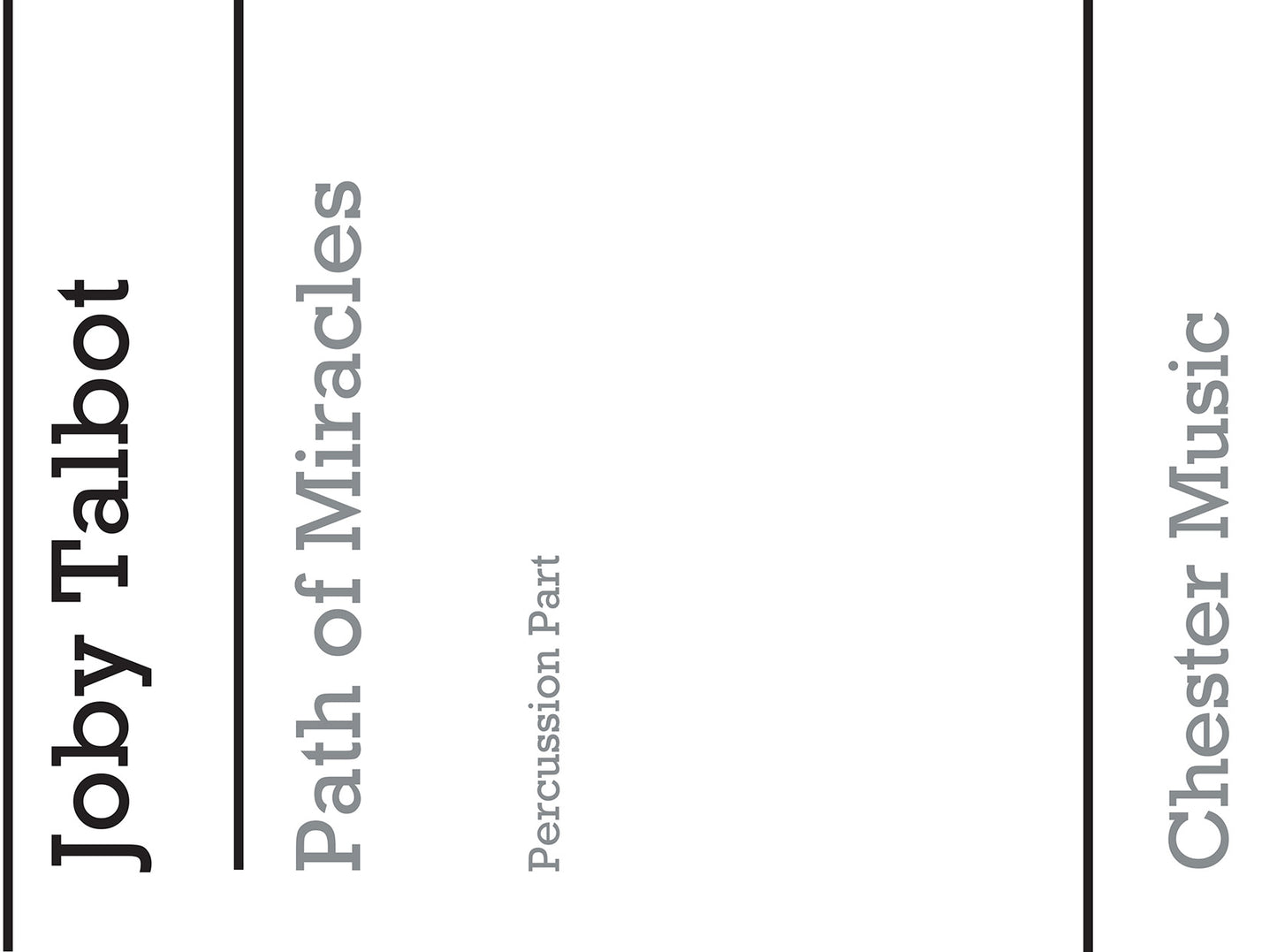 Path Of Miracles de Joby Talbot, Partie séparée pour sATB et Percussion
