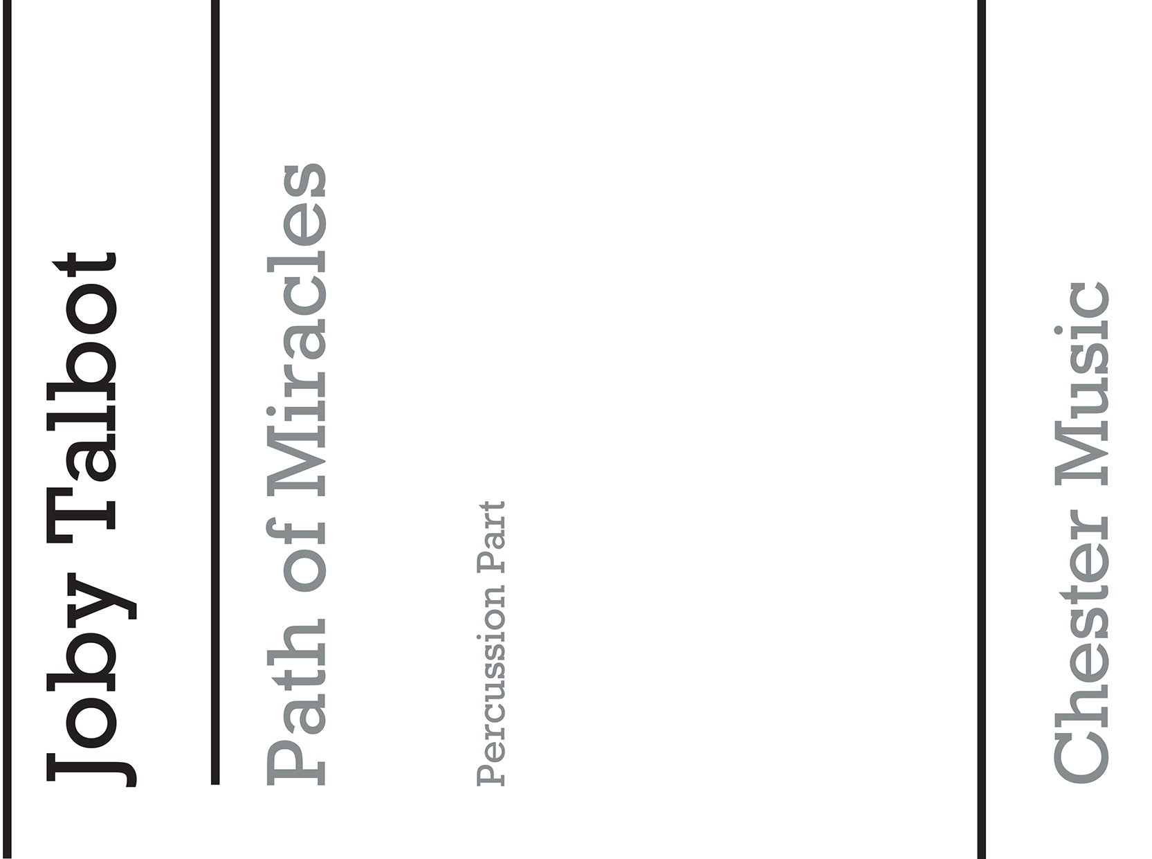 Path Of Miracles de Joby Talbot, Partie séparée pour sATB et Percussion