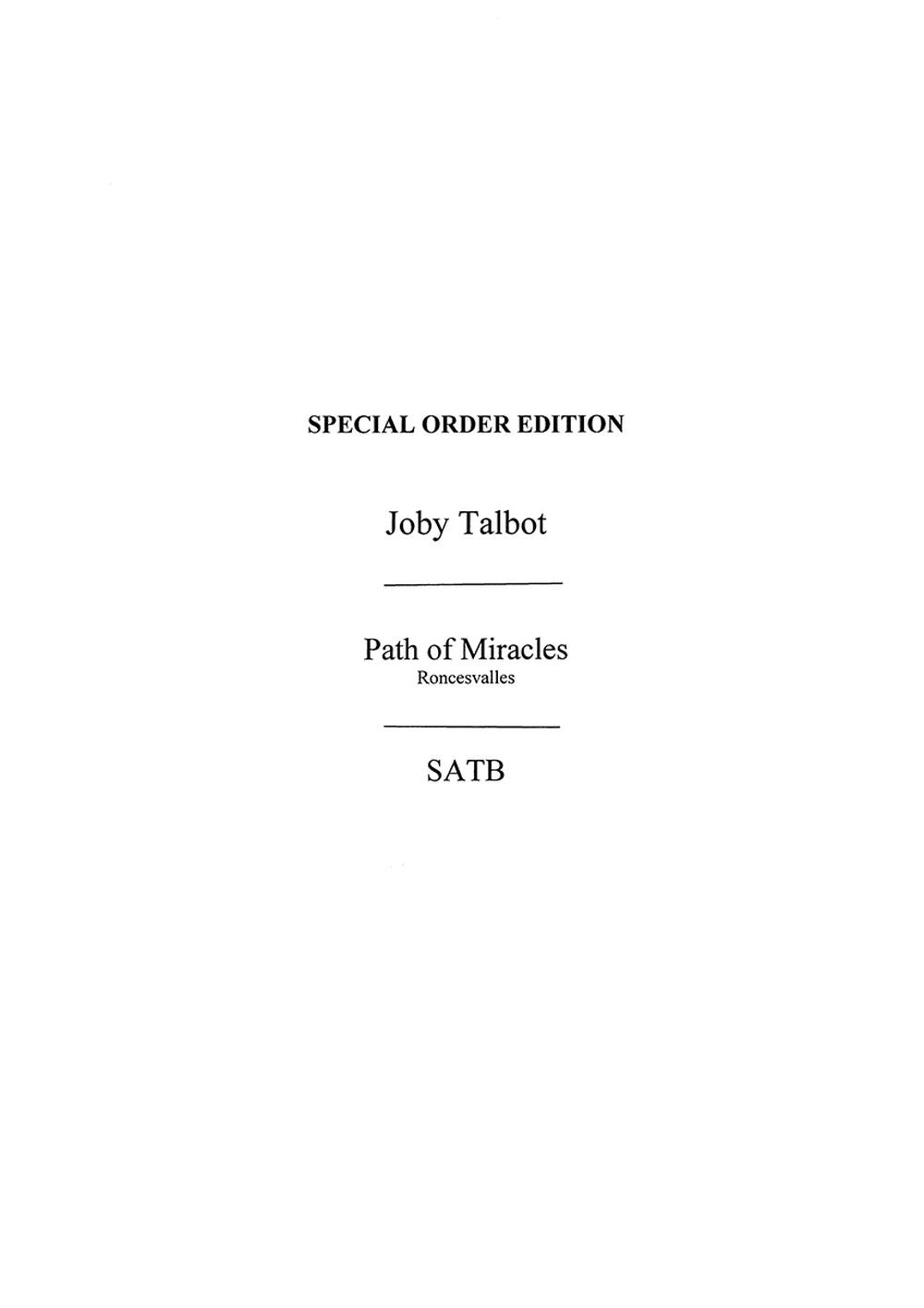 Path Of Miracles - Roncesvalles de Joby Talbot, Partition pour sATB et Percussion