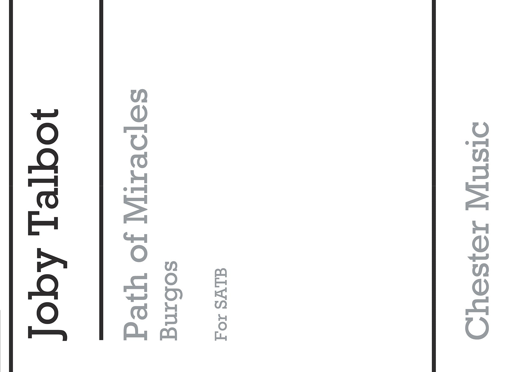 Path Of Miracles - Burgos de Joby Talbot, Partition pour sATB et Percussion