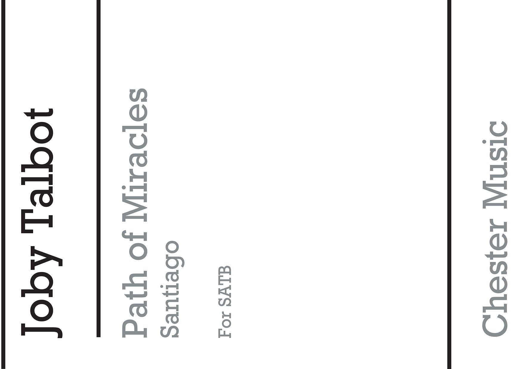 Path Of Miracles - Santiago de Joby Talbot, Partition pour sATB et Percussion