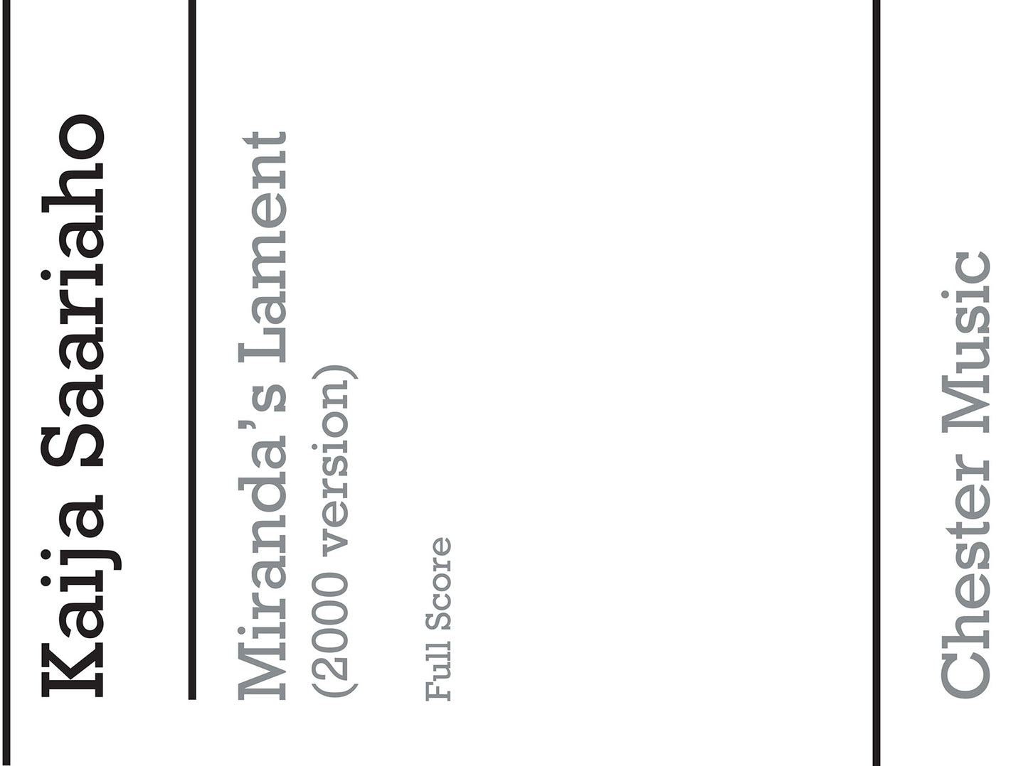 Miranda's Lament 2000 (Score/Vocal Score) de Kaija Saariaho, Partition pour ensemble de chambre