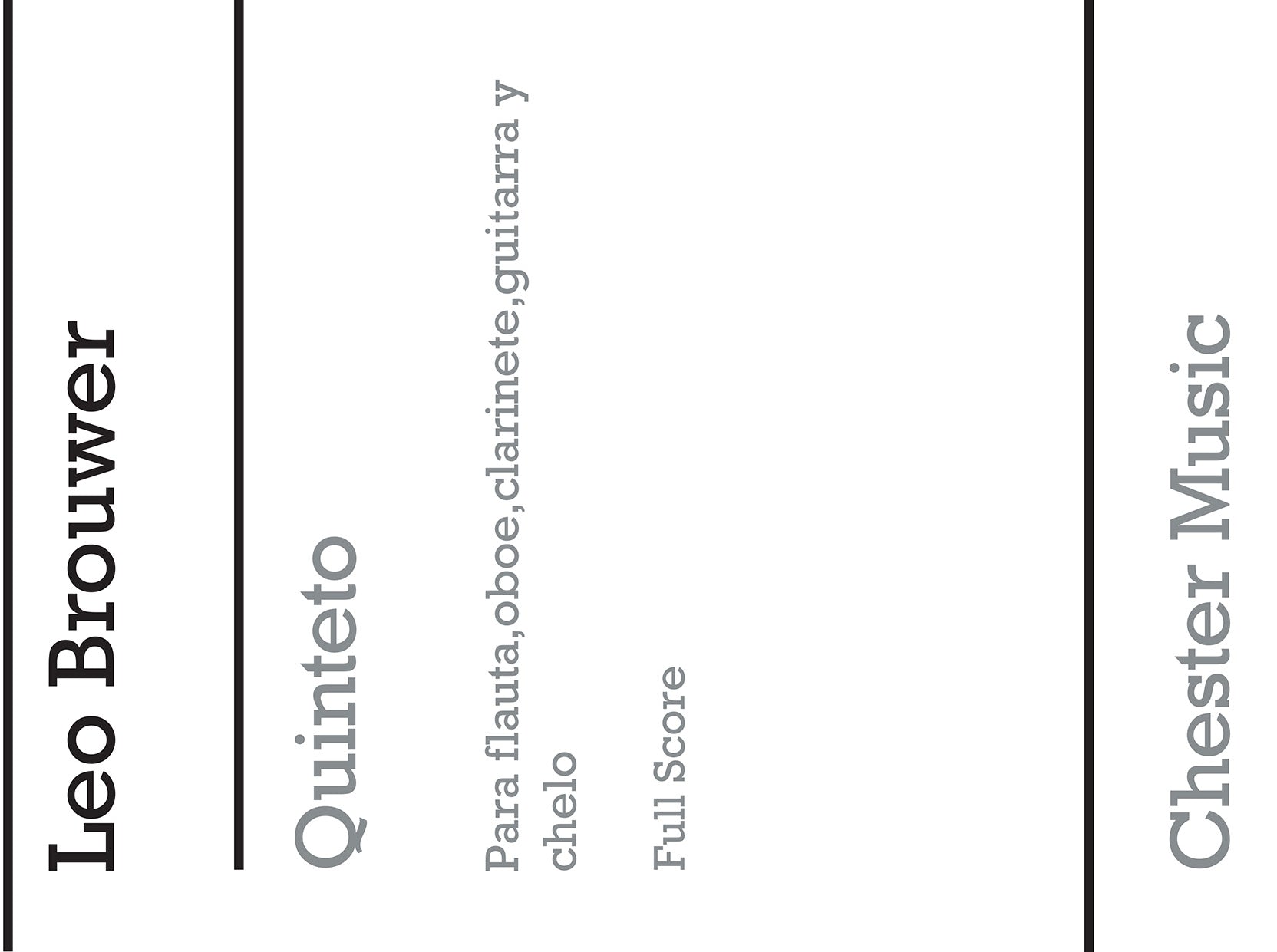 Quinteto de Leo Brouwer, Partition pour ensemble de chambre