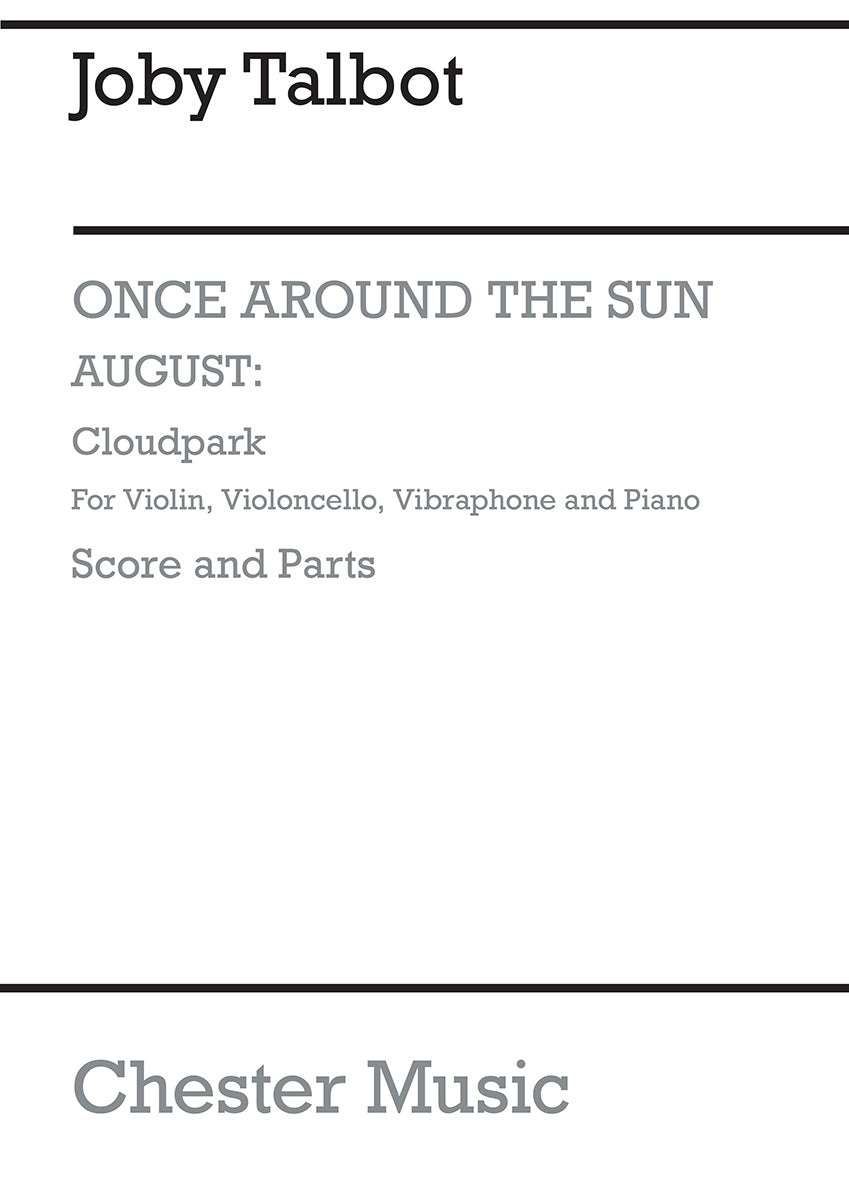 August - Cloudpark de Joby Talbot, Livre pour violon et Violoncelle et Vibraphone et Piano