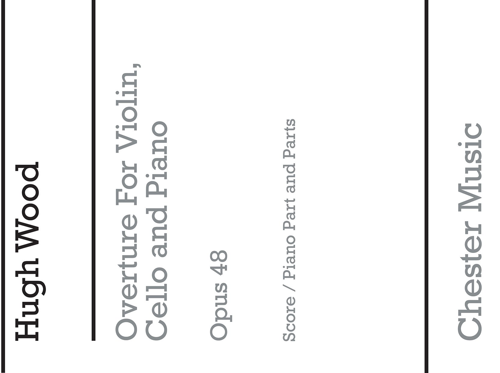 Overture-Piano Trio de Hugh Wood, Partition + parties pour violon et Violoncelle et Piano