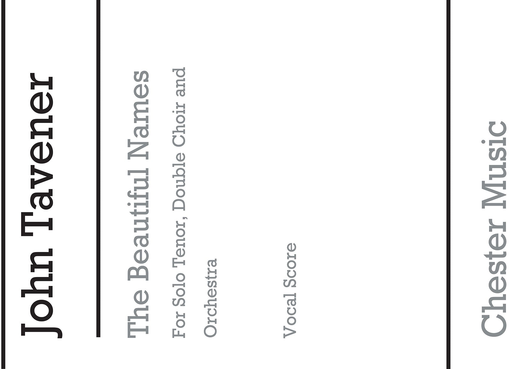 The Beautiful Names de John Tavener, Partie séparée pour sATB