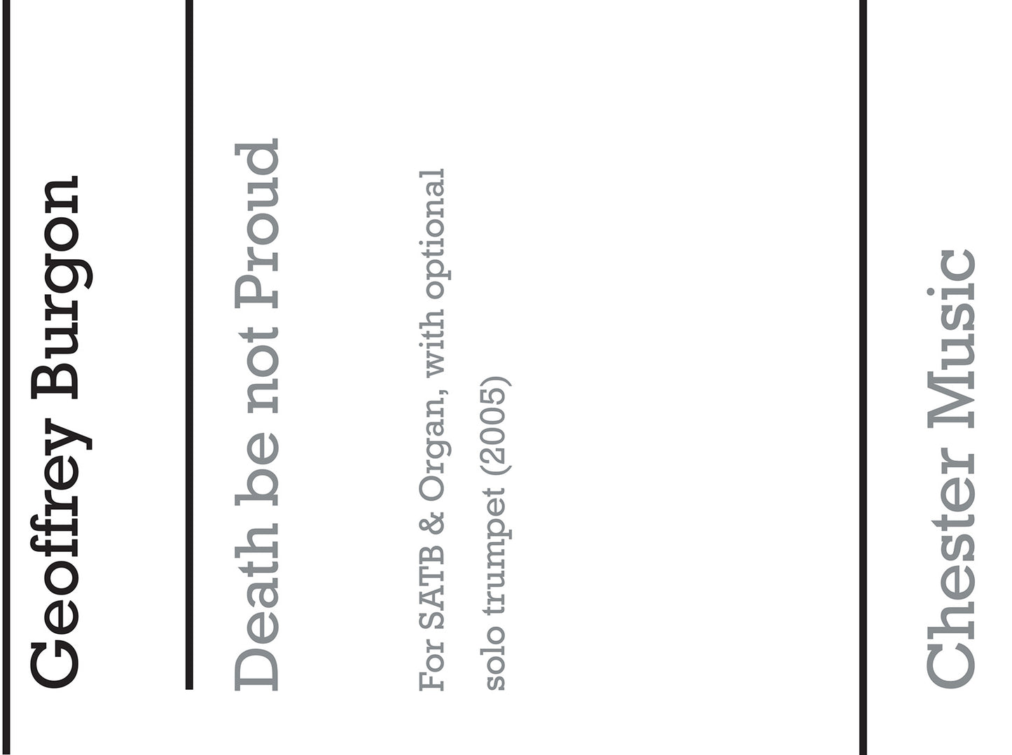 Death Be Not Proud (Trumpet Part) de Geoffrey Burgon, Partie séparée pour sATB et Orgue et Trompette