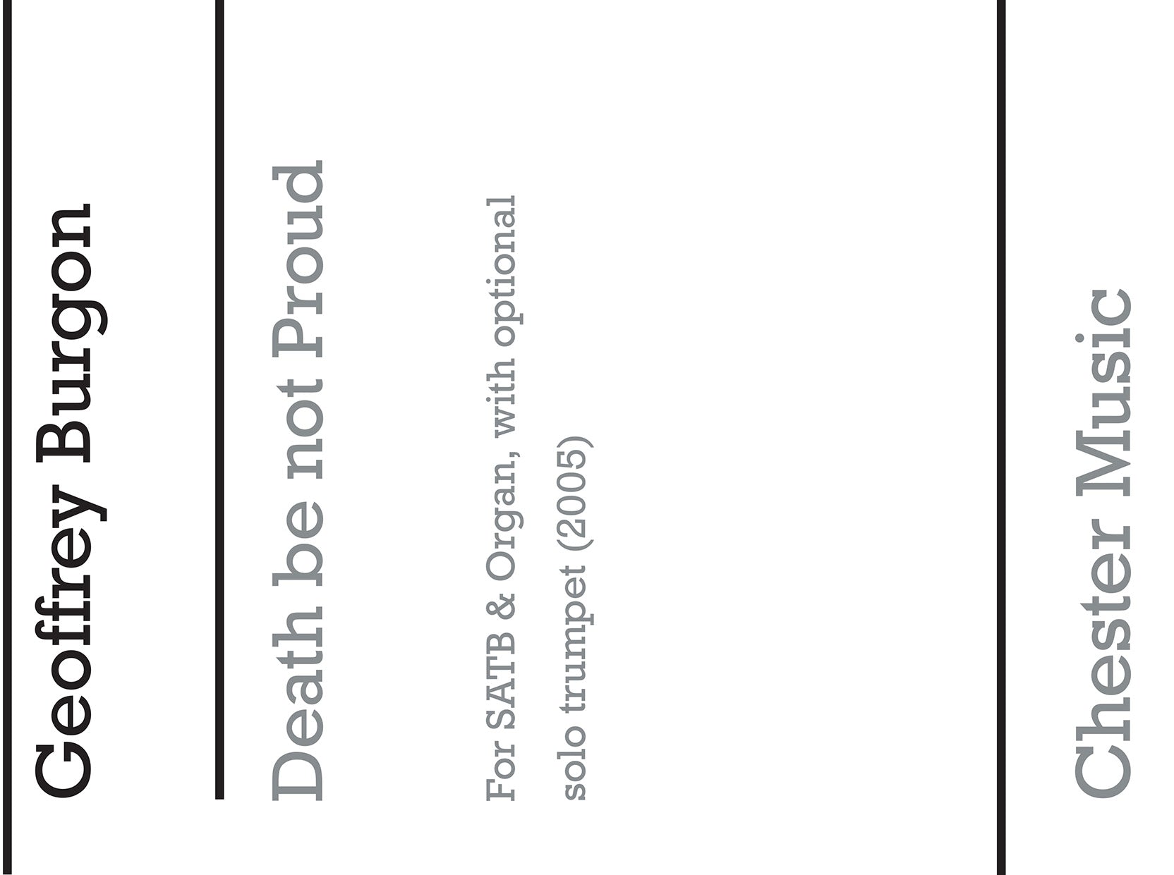 Death Be Not Proud (Trumpet Part) de Geoffrey Burgon, Partie séparée pour sATB et Orgue et Trompette