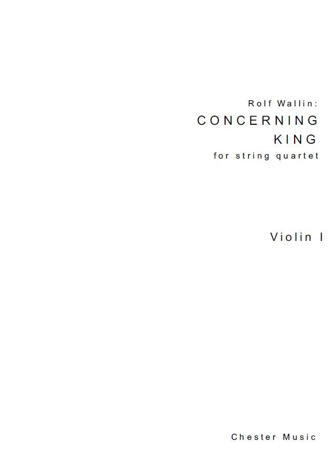 Concerning King (Parts) de Rolf Wallin, Livre pour violon et Alto et Violoncelle