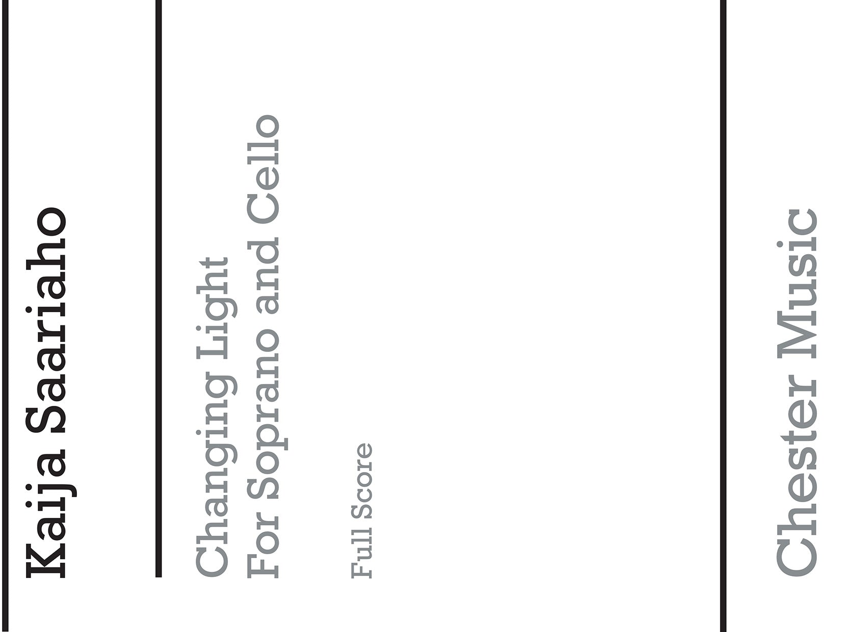 Changing Light (Soprano/Cello) de Kaija Saariaho, Livre pour voix de soprano et Violoncelle