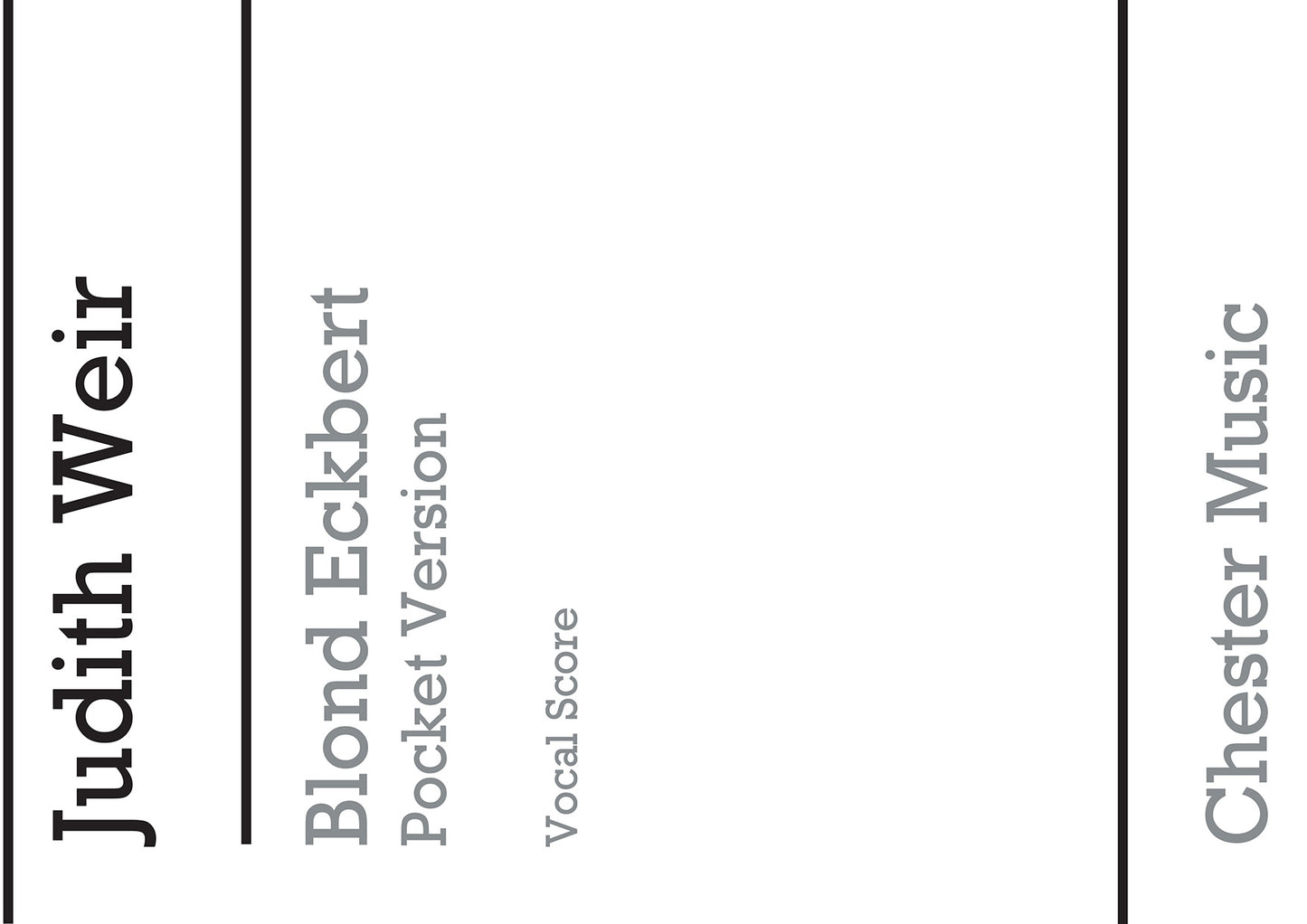 Blond Eckbert - Pocket Version de Judith Weir, Partie séparée pour opéra