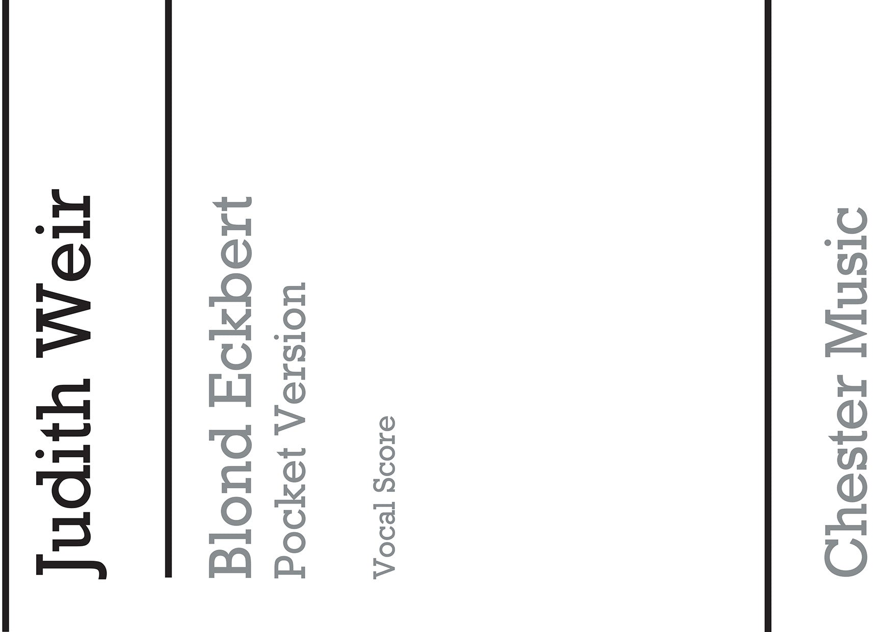 Blond Eckbert - Pocket Version de Judith Weir, Partie séparée pour opéra