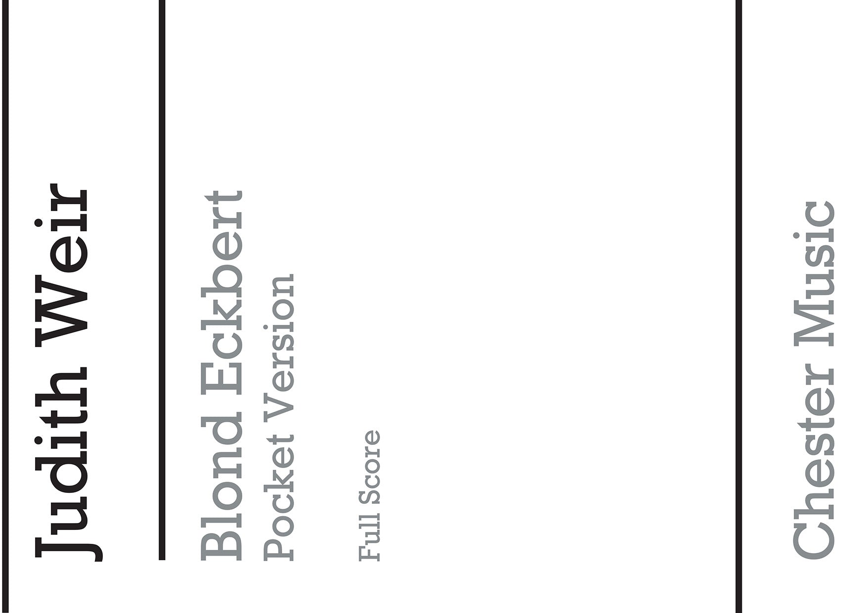 Blond Eckbert - Pocket Version (Full Score) de Judith Weir, Partition pour opéra