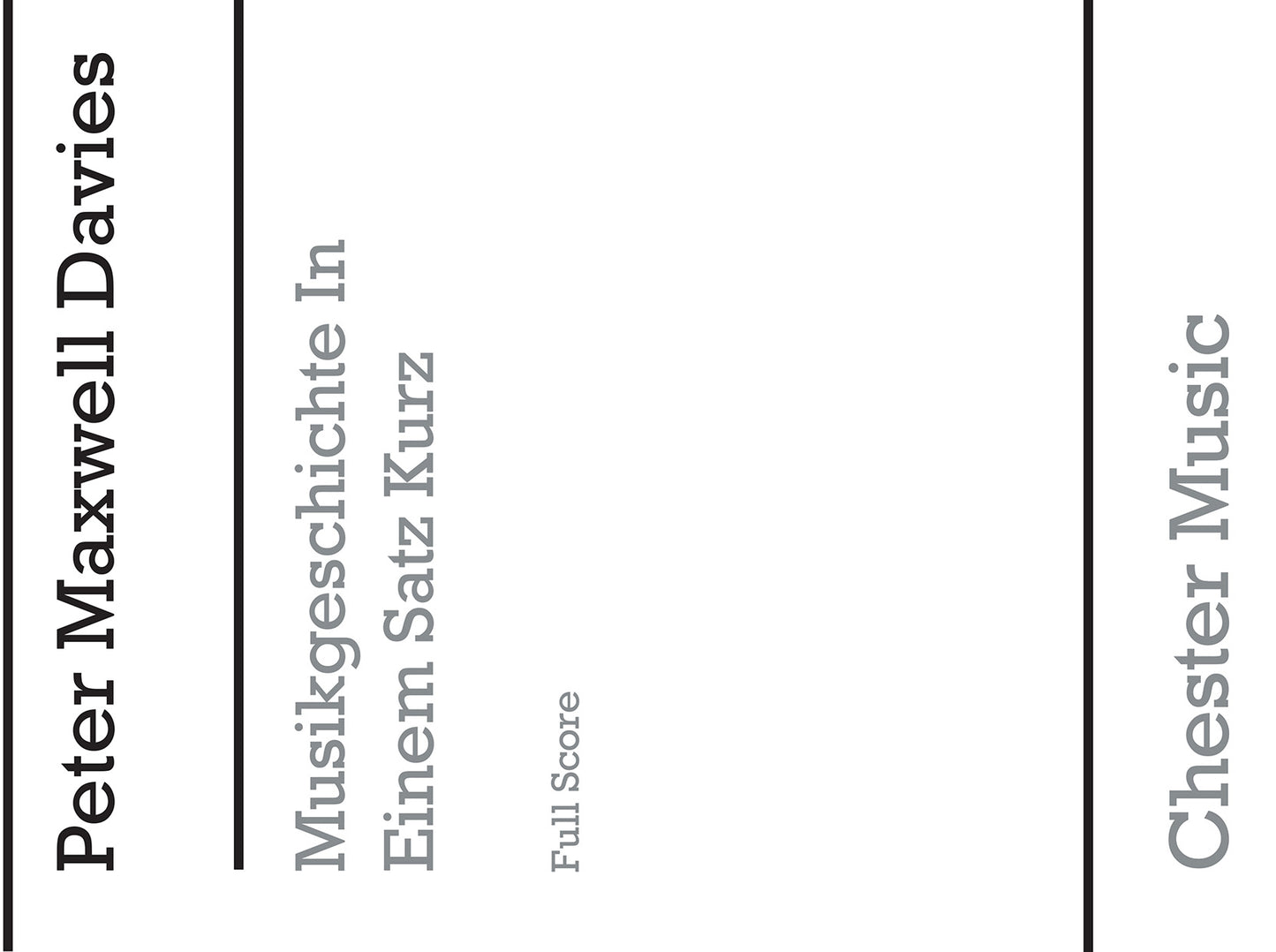 Musikgeschichte In Einem Satz, Kurz de Peter Maxwell Davies, Partition pour quatuor à cordes