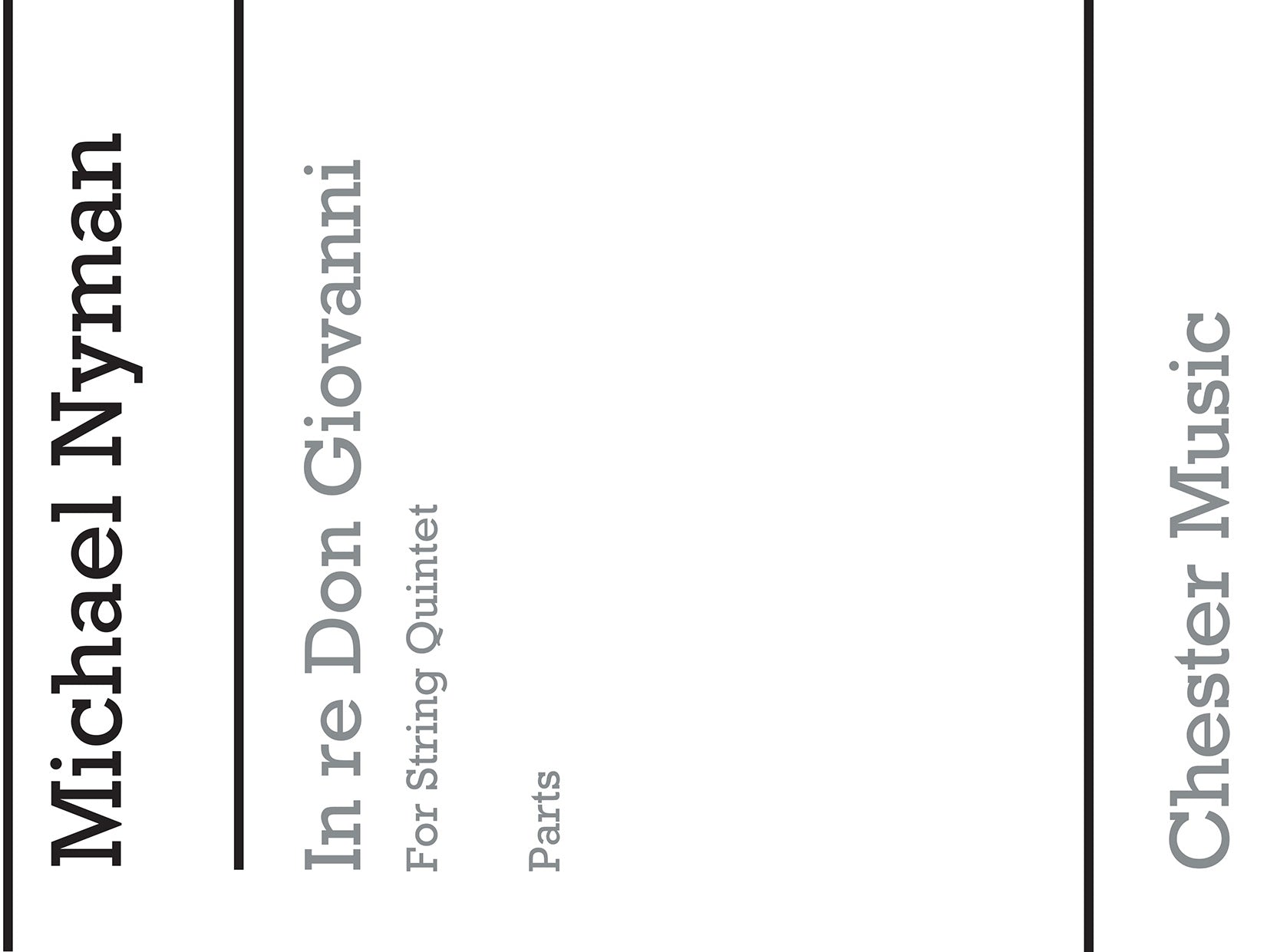 In Re Don Giovanni (Parts) de Michael Nyman, Livre pour ensemble à cordes