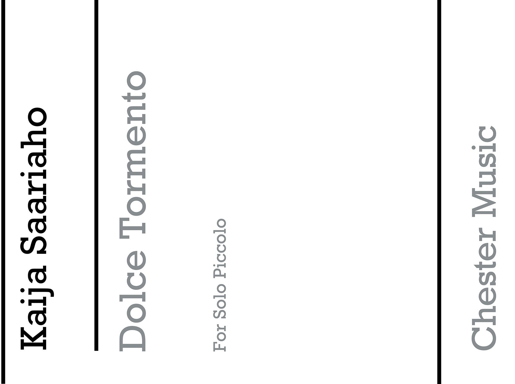 Dolce Tormento (Solo Piccolo) de Kaija Saariaho, Livre pour piccolo