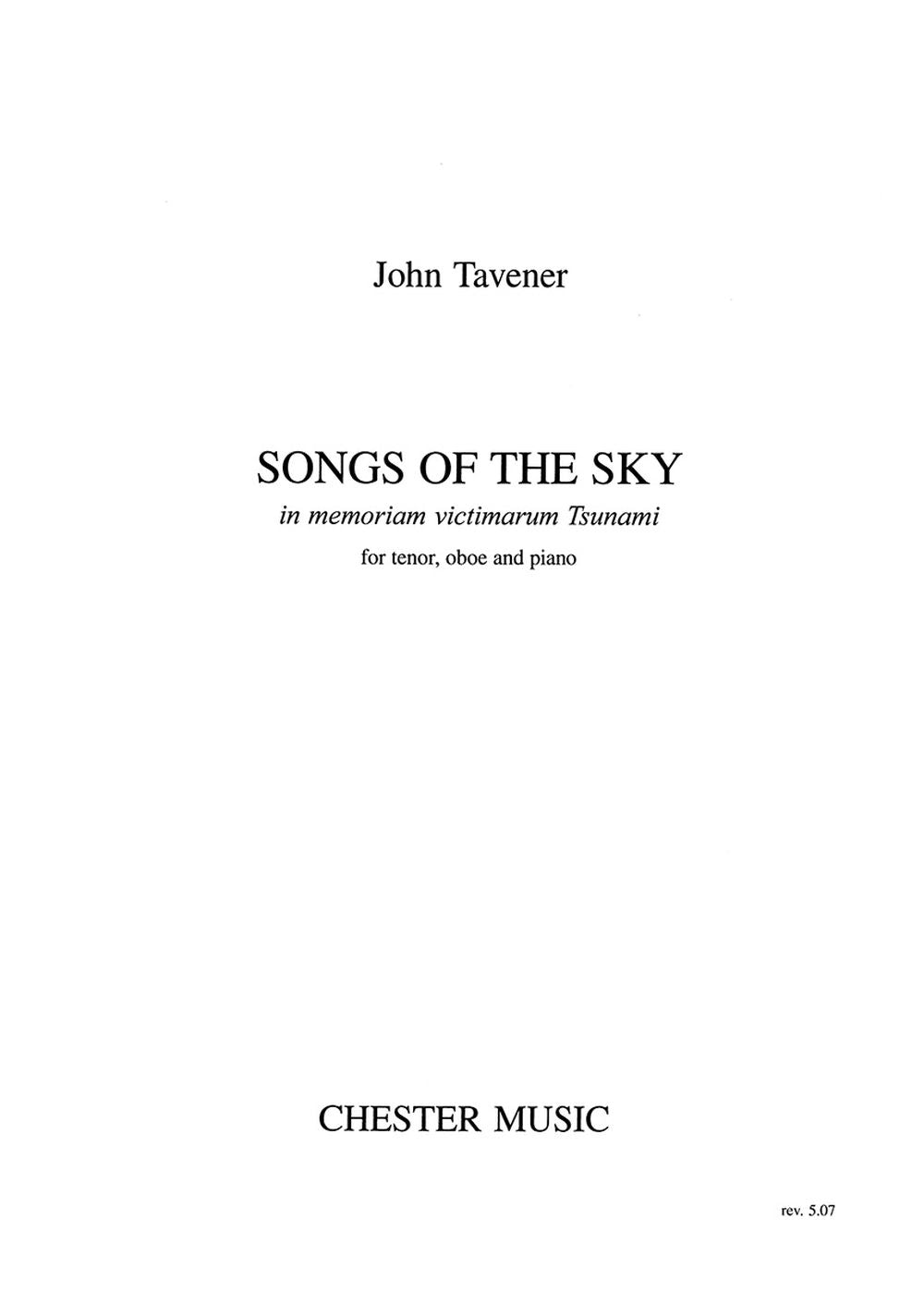 Songs Of The Sky de John Tavener, Livre pour hautbois et Ténor et Accompagnement de piano