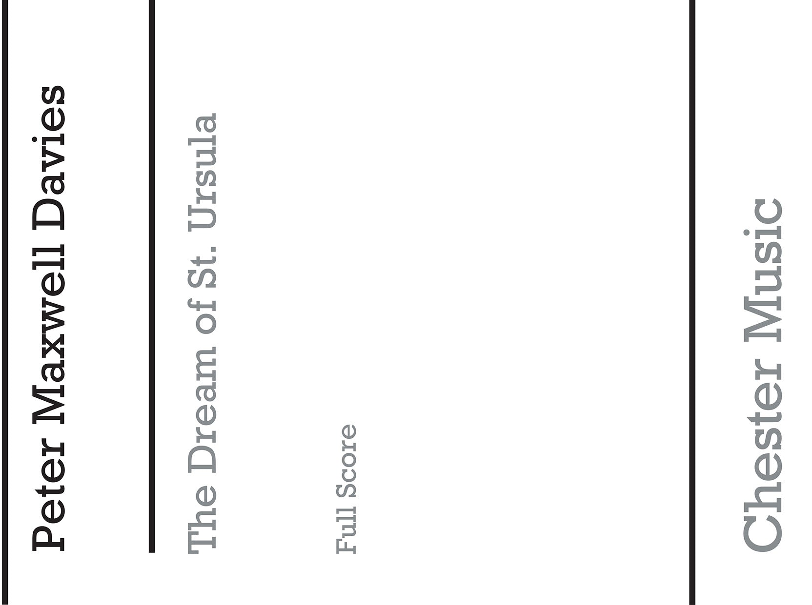 The Dream Of St. Ursula de Peter Maxwell Davies, Partition pour woodwind Ensemble