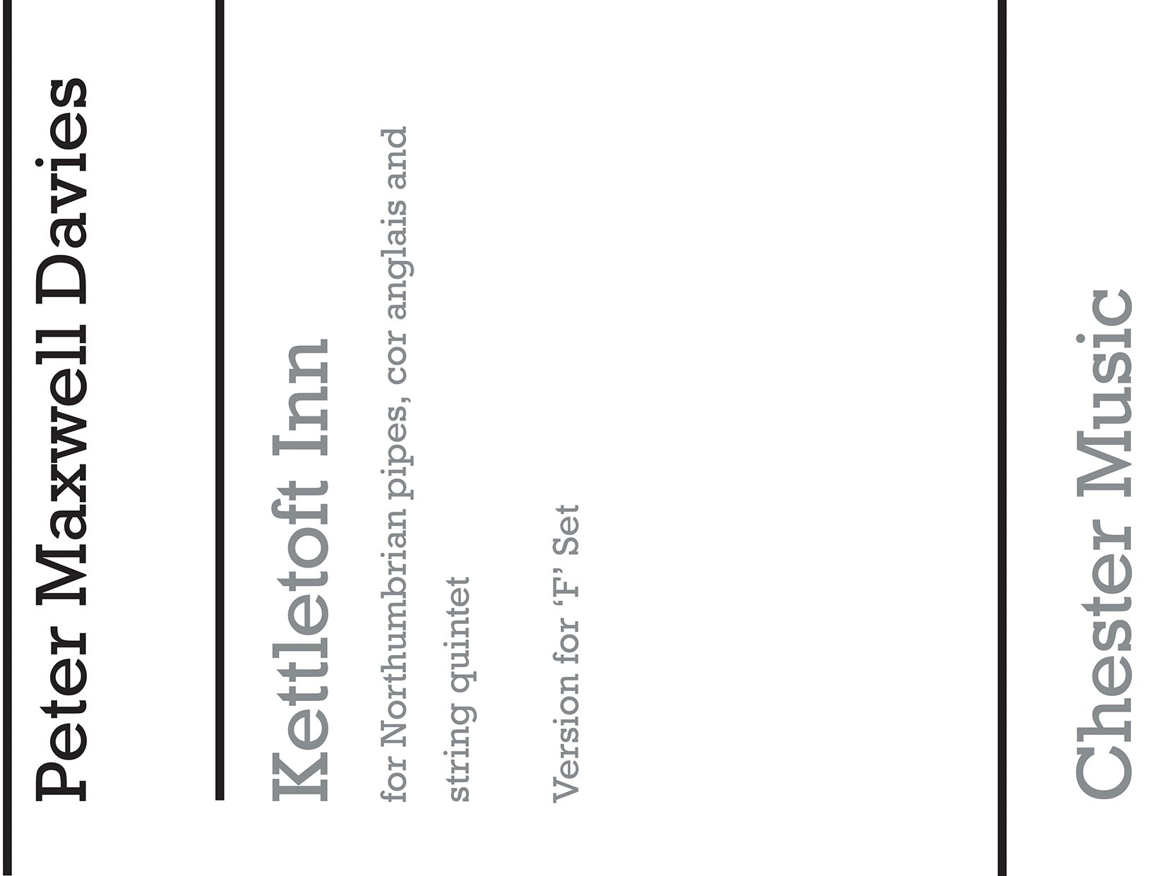 Kettletoft Inn (Version For F Set) de Peter Maxwell Davies, Livre
