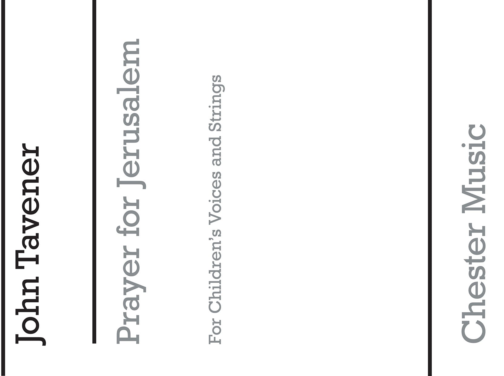 Prayer For Jerusalem - Score de John Tavener, Partition pour chœur à l'unisson et Ensemble à cordes