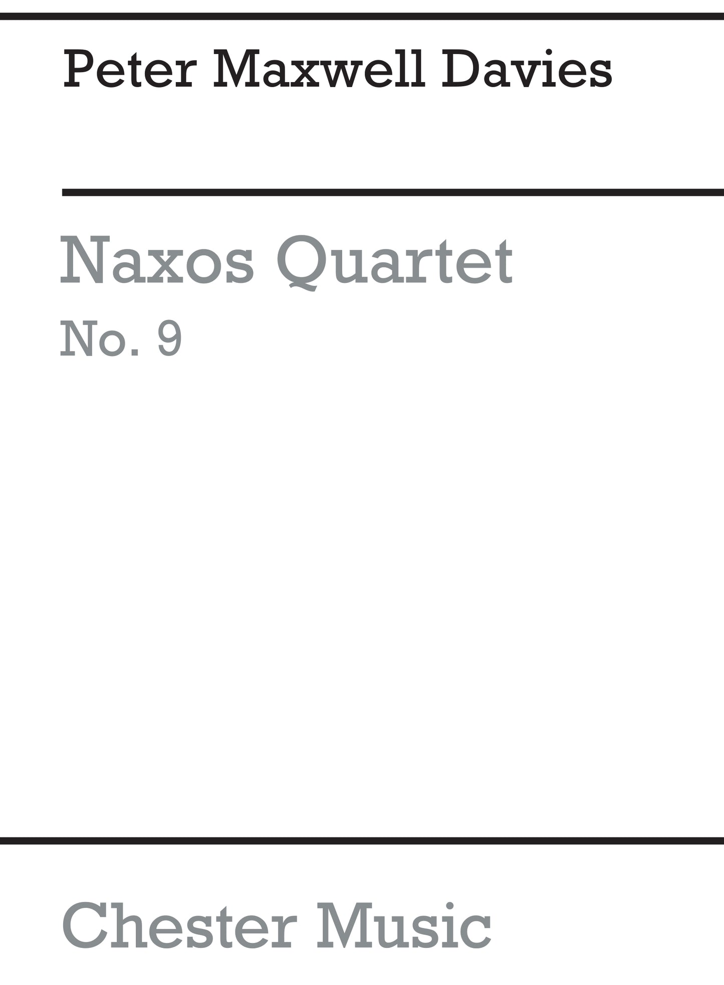 Naxos Quartet No.9 (Miniature Score) de Peter Maxwell Davies, Partition pour quatuor à cordes