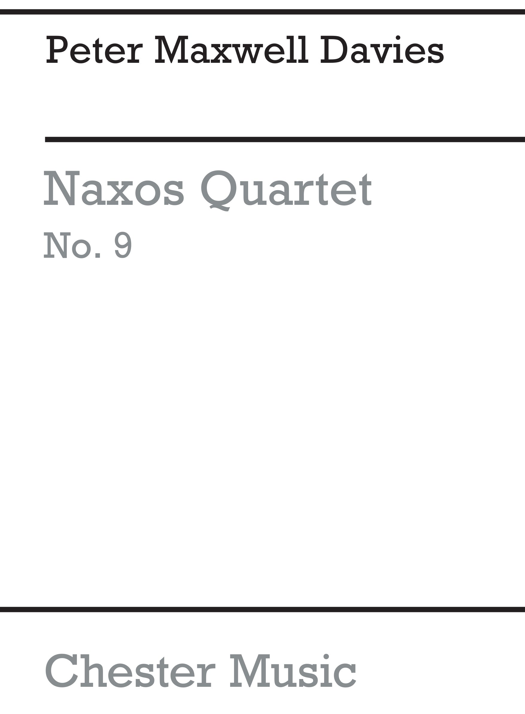 Naxos Quartet No.9 (Miniature Score) de Peter Maxwell Davies, Partition pour quatuor à cordes