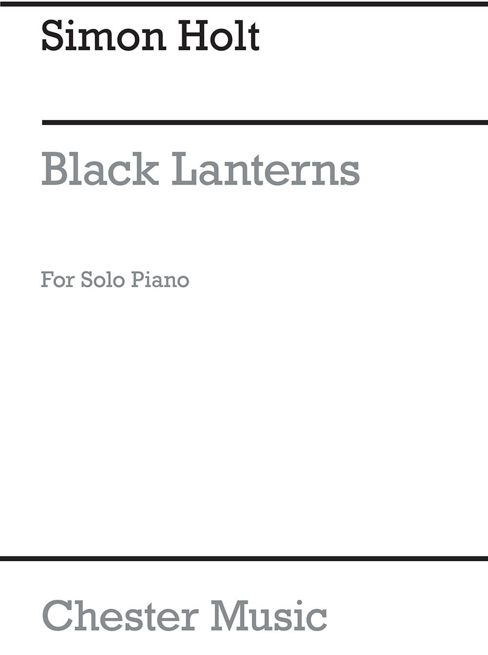 Black Lanterns de Simon Holt, Livre pour piano