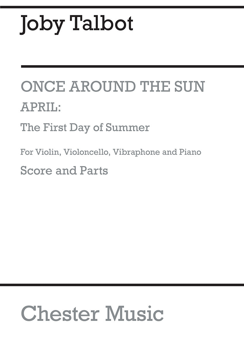 First Day Of Summer de Joby Talbot, Livre pour vibraphone et Violon et Violoncelle et Piano