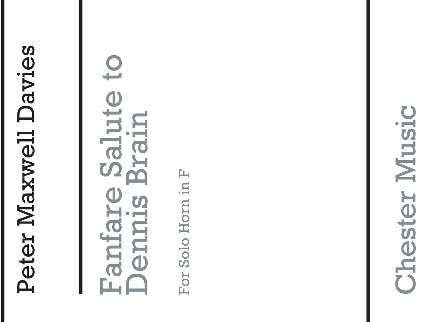 Fanfare-Salute To Dennis Brain (Solo Horn) de Peter Maxwell Davies, Livre pour cor