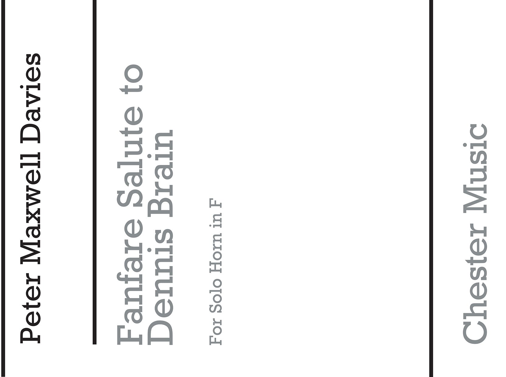 Fanfare-Salute To Dennis Brain (Solo Horn) de Peter Maxwell Davies, Livre pour cor