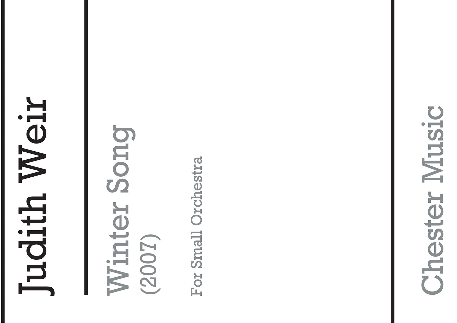 Winter Song de Judith Weir, Partition + parties pour ensemble à vent et Ensemble à cordes