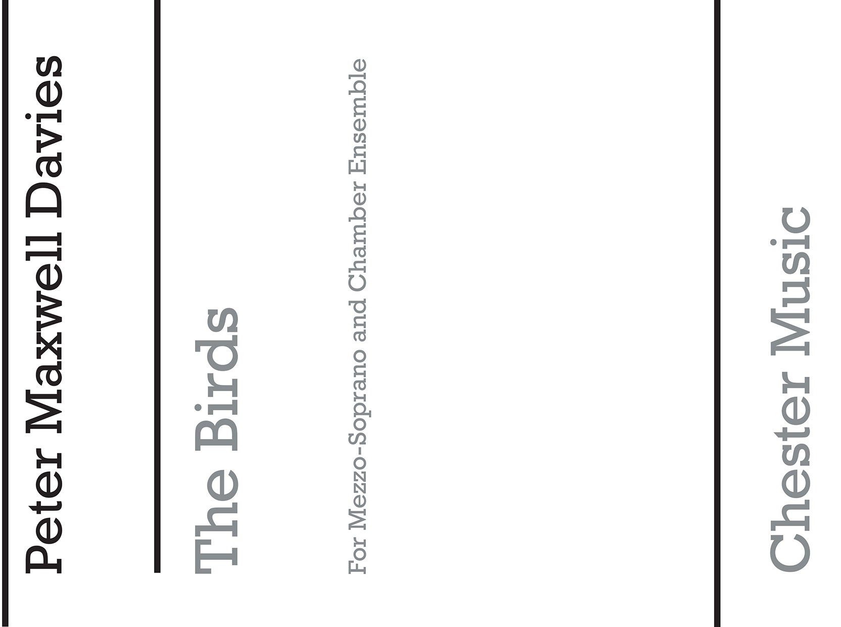 The Birds de Peter Maxwell Davies, Livre pour mezzo-soprano et Ensemble